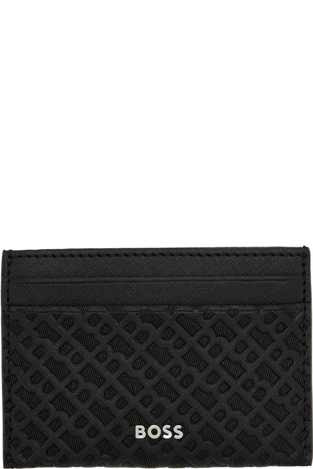 Black Embossed-Logo Card Holder