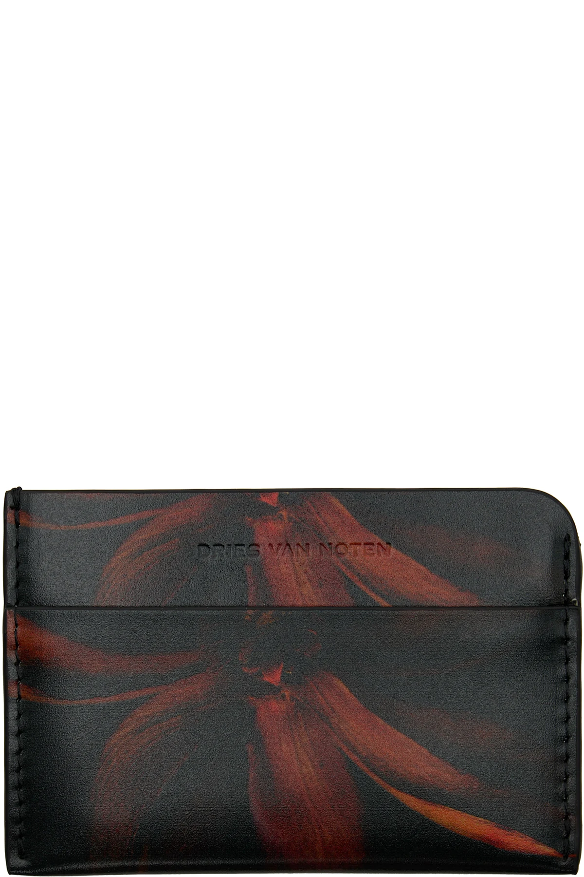 Black & Orange Leather Card Holder