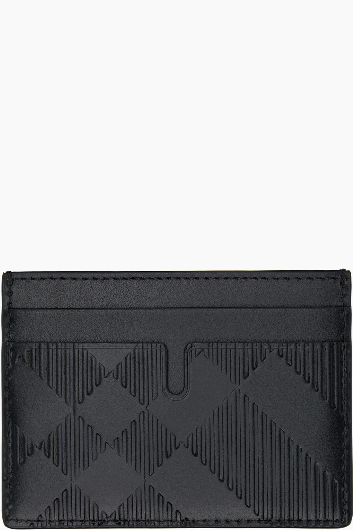 Black Embossed Check Card Holder