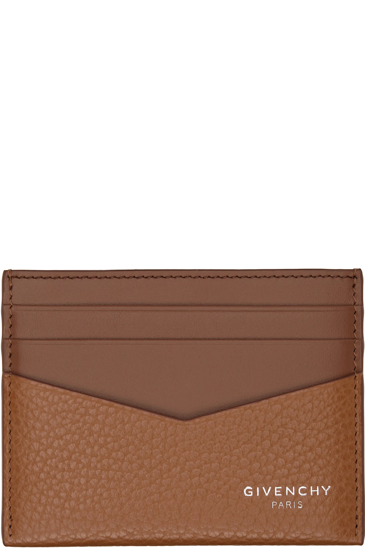 Brown Grained Leather Card Holder