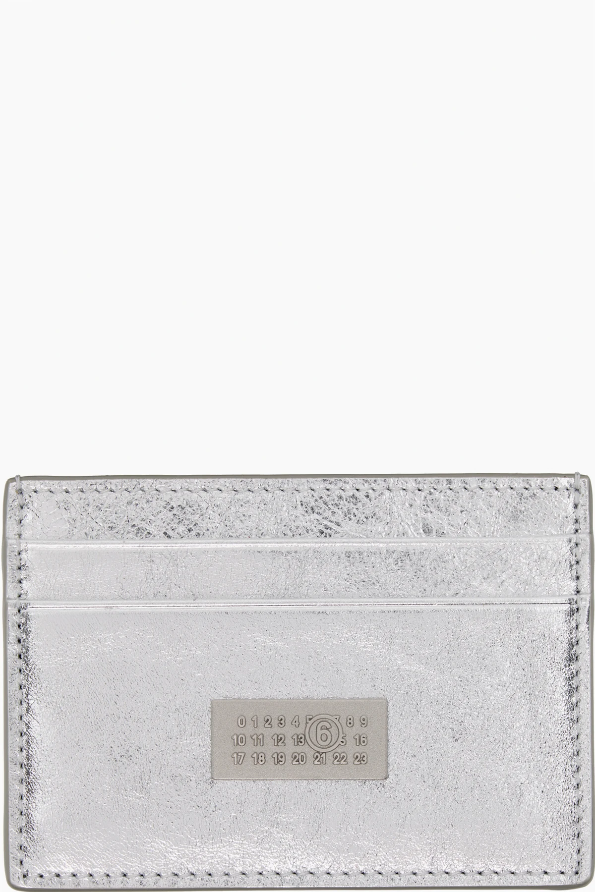 Silver Numeric Leather Card Holder