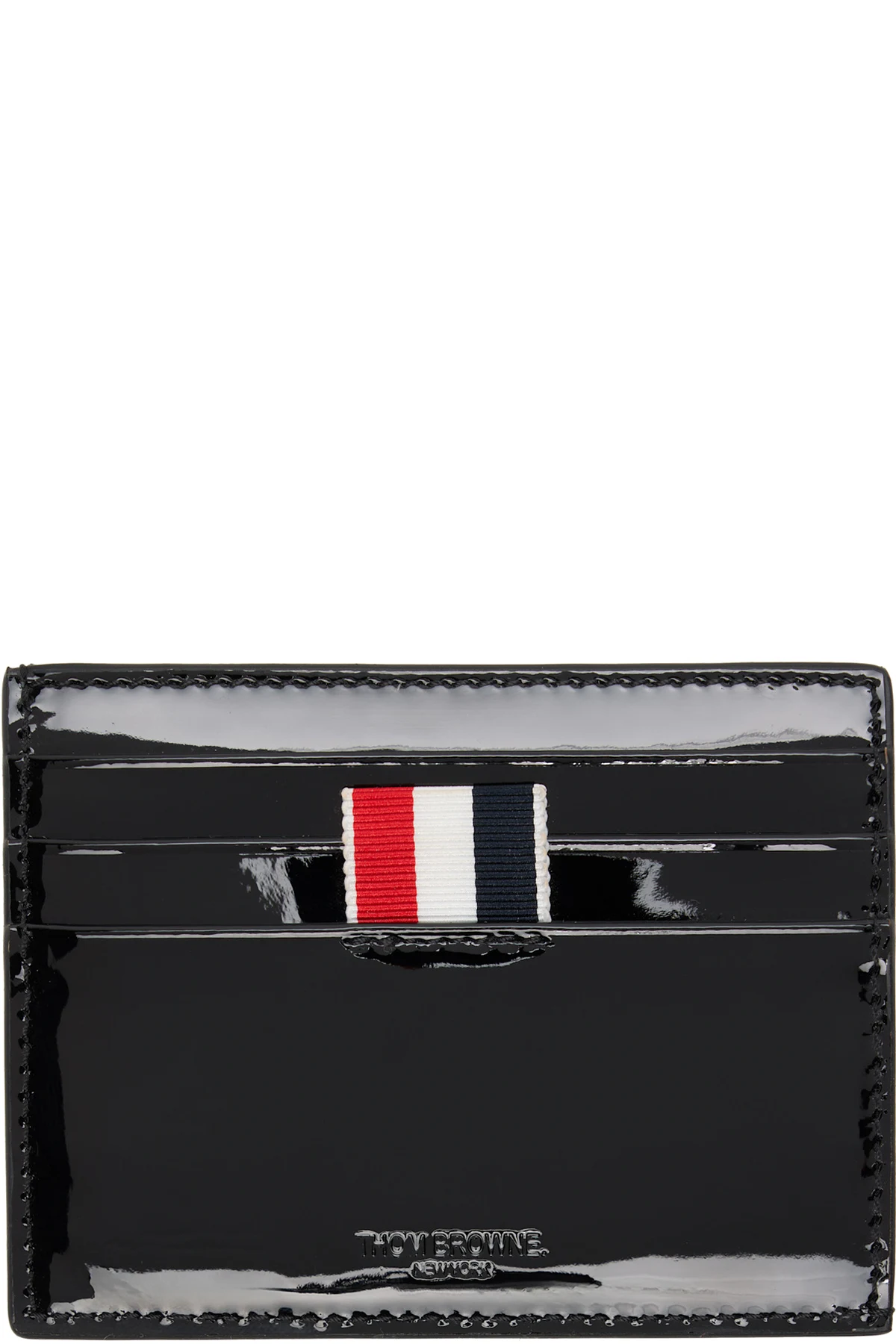 Black Patent 4-Bar Note Compartment Card Holder