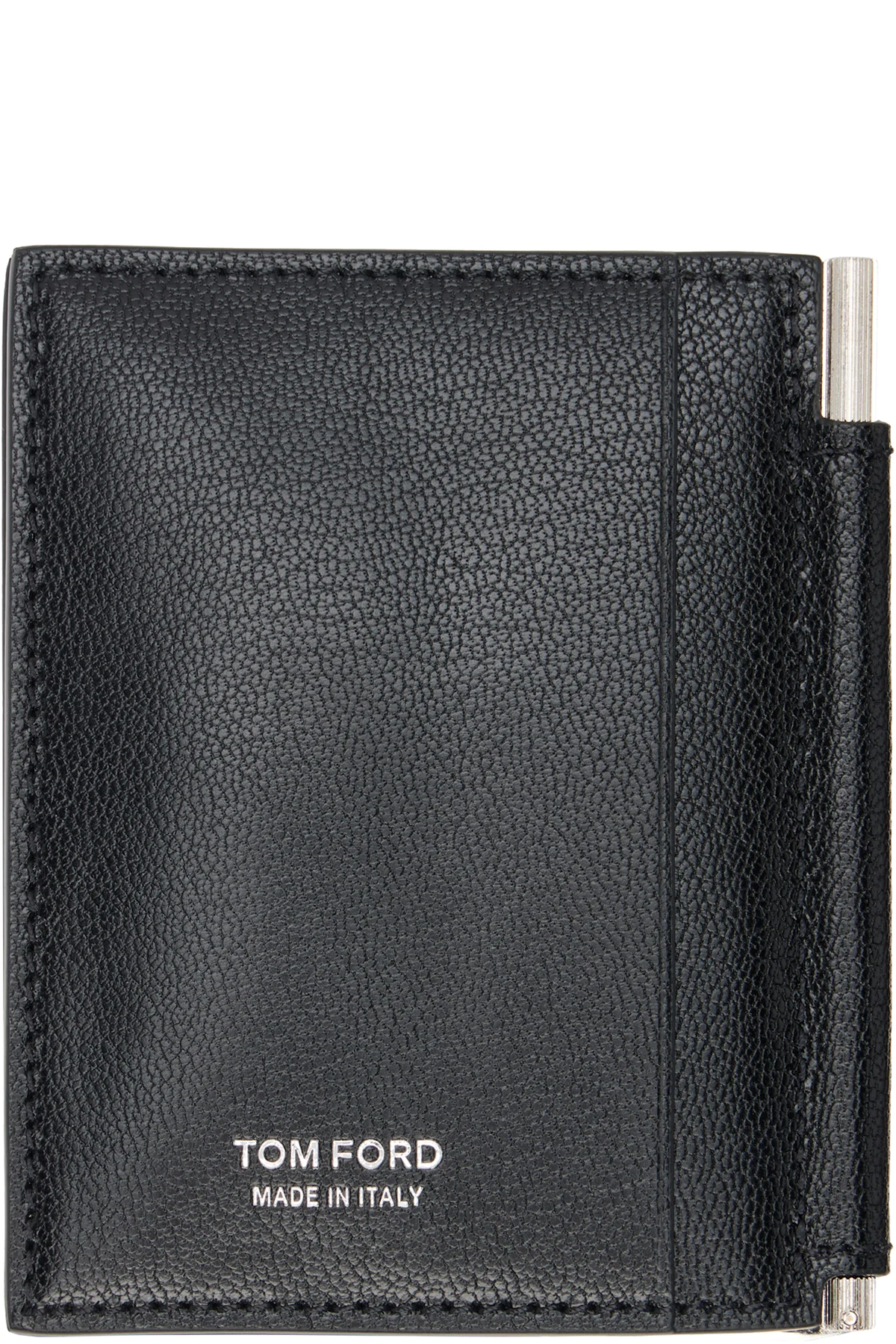 Black Elongated T Line Money Clip Card Holder