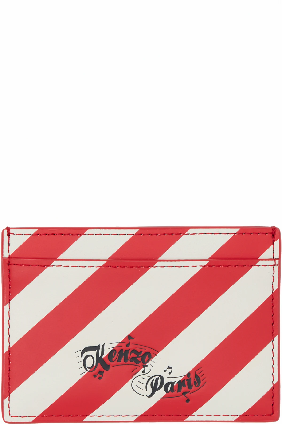 Red & Off-White Kenzo Paris Striped Card Holder