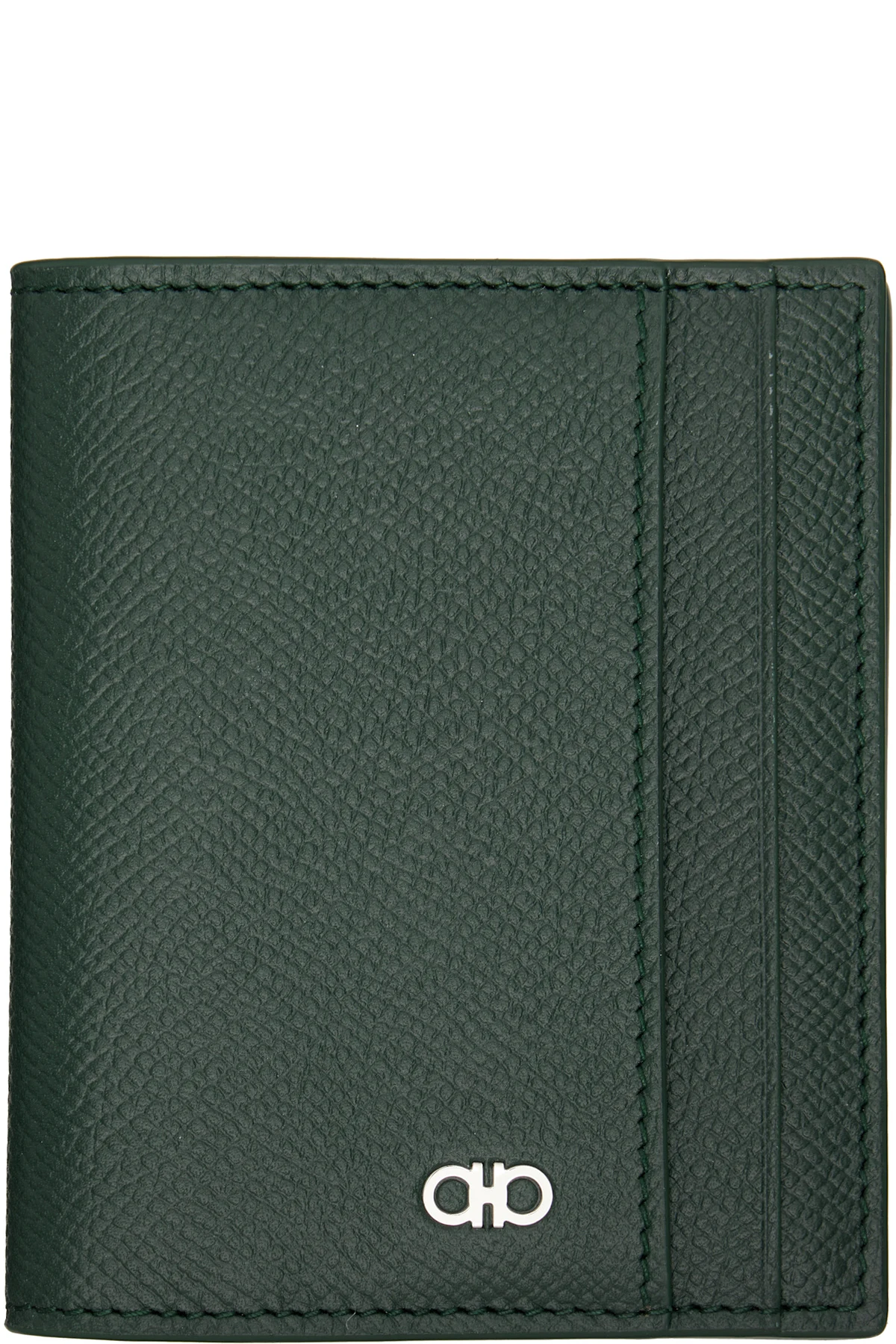 Green Gancini Window Credit Card Holder