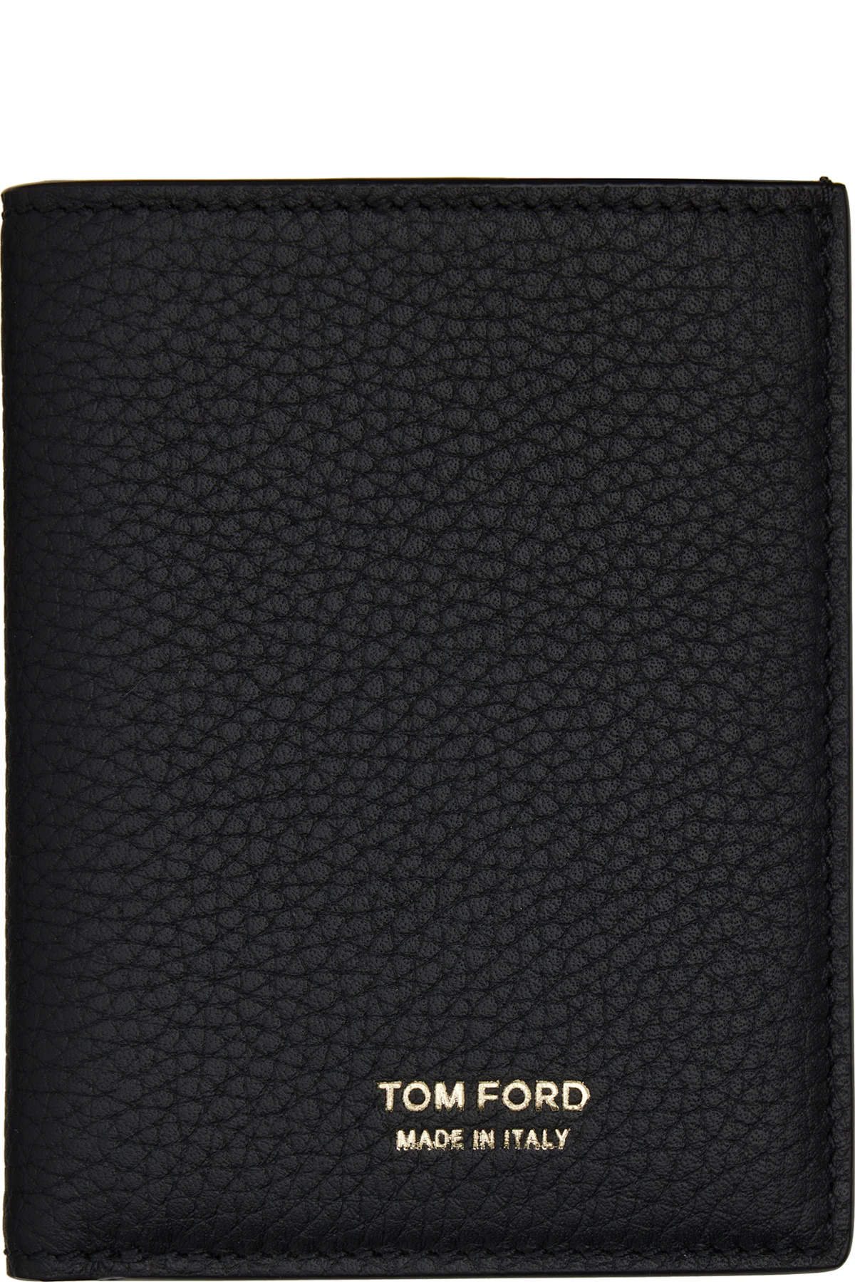 Black Soft Grain Leather T Line Card Holder