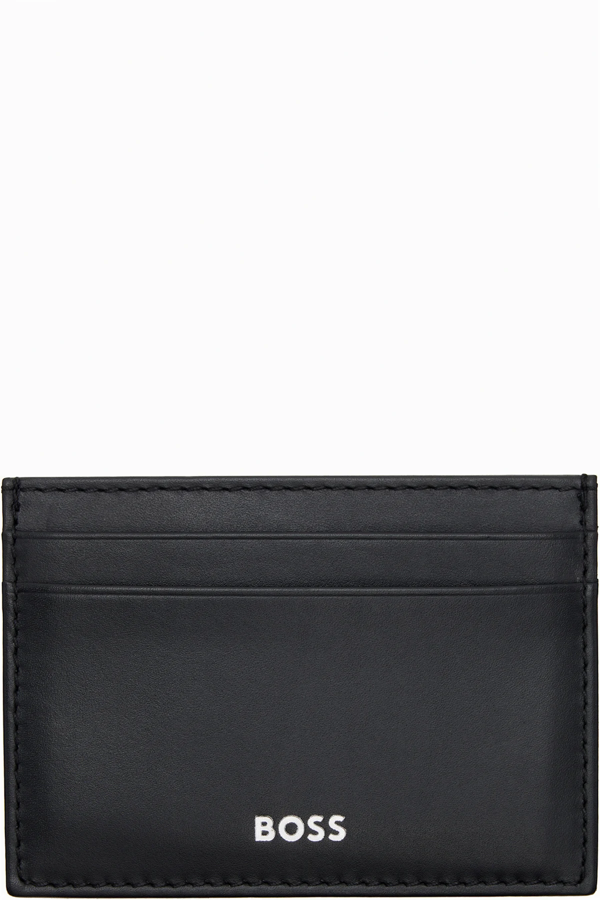 Black Buffed Leather Card Holder