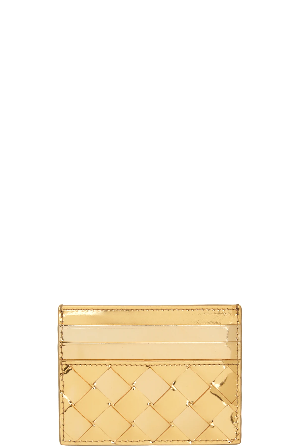 Gold Intrecciato Card Holder