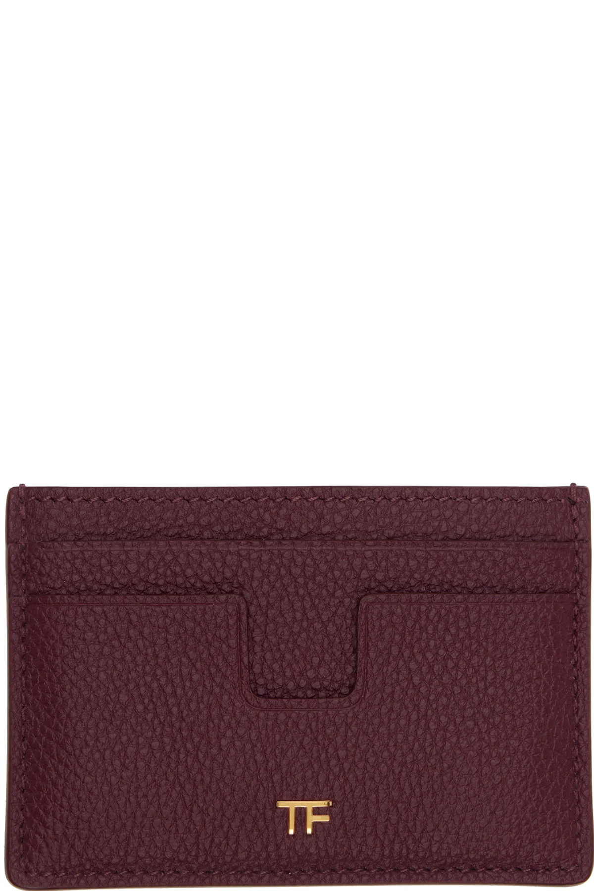 Burgundy Grain Leather Card Holder