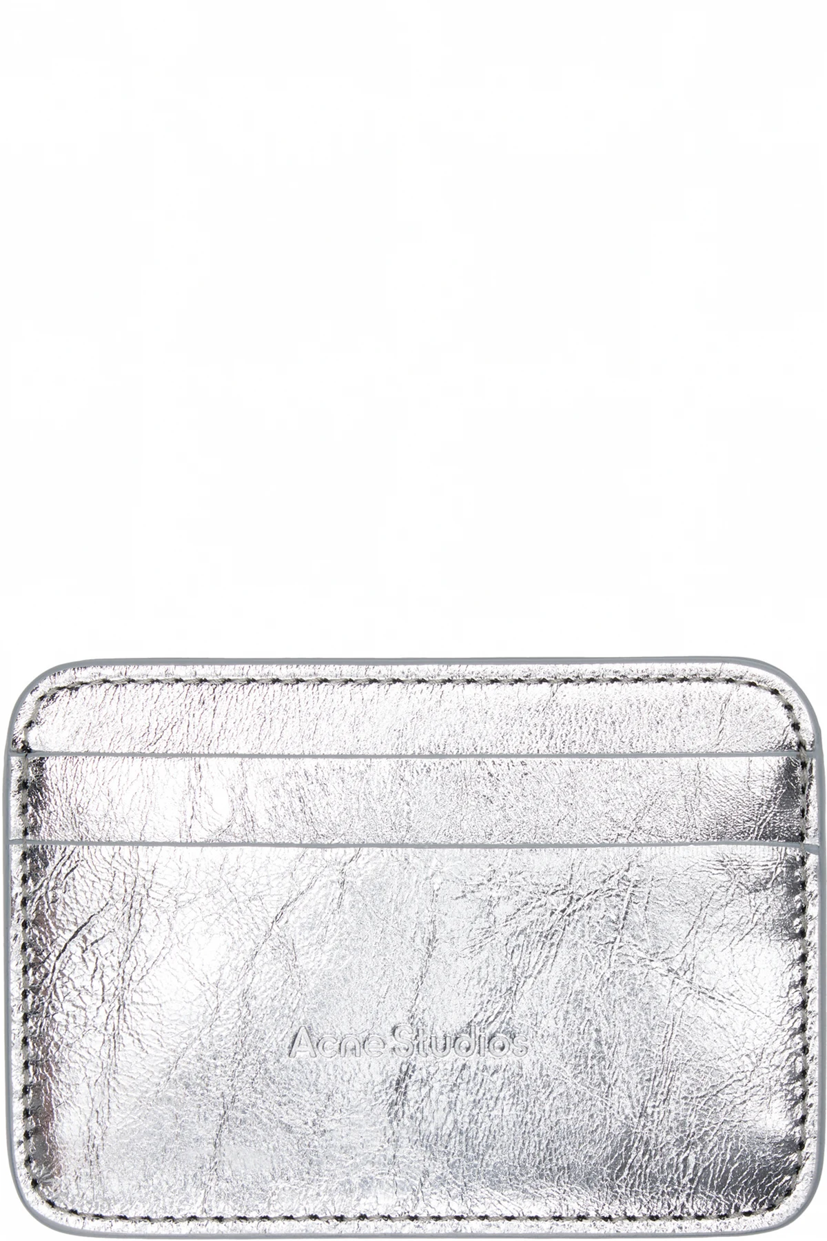 Silver Embossed-Logo Card Holder