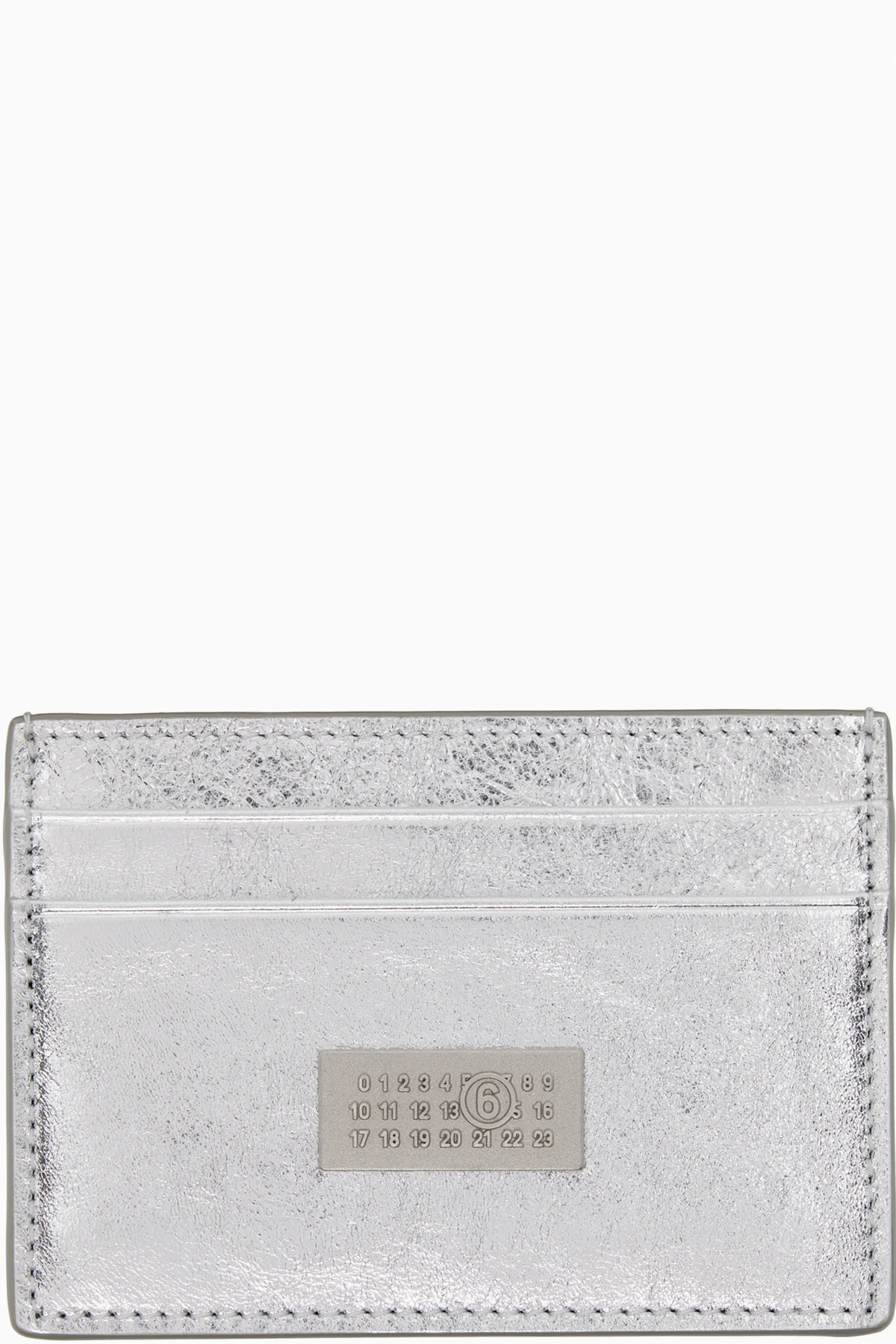 Silver Numeric Leather Card Holder