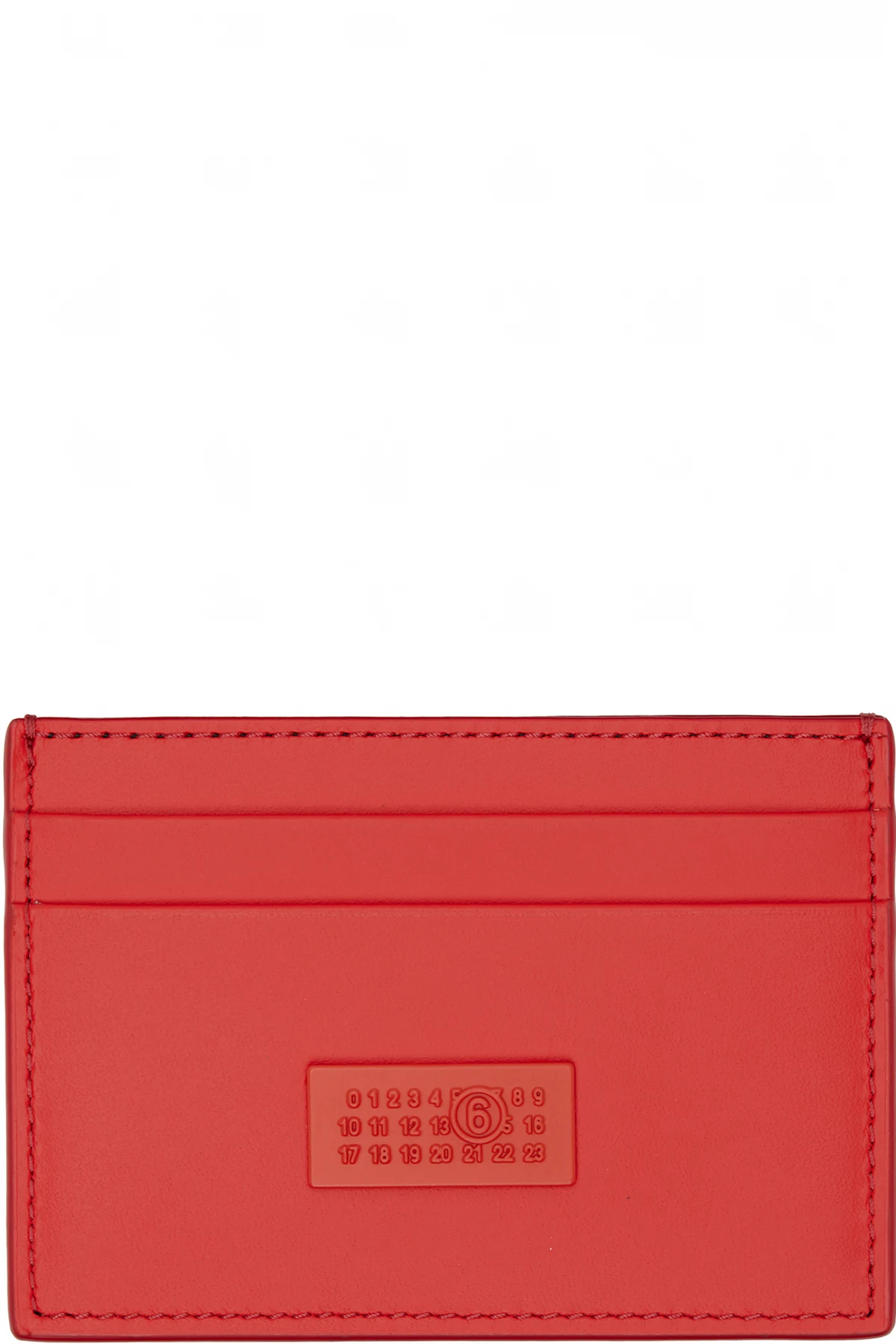 Orange Numeric Leather Card Holder