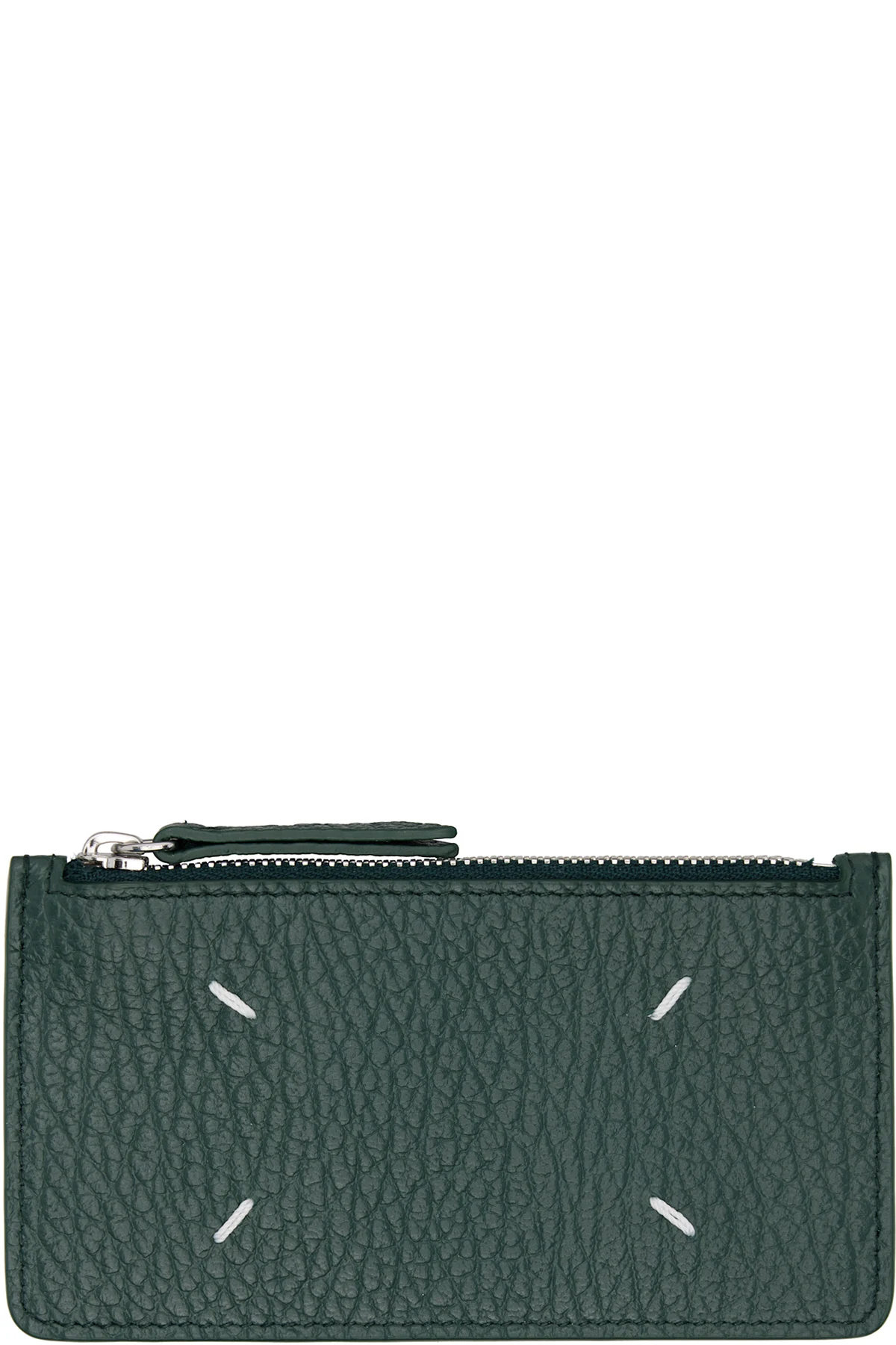 Green Four Stitches Card Holder