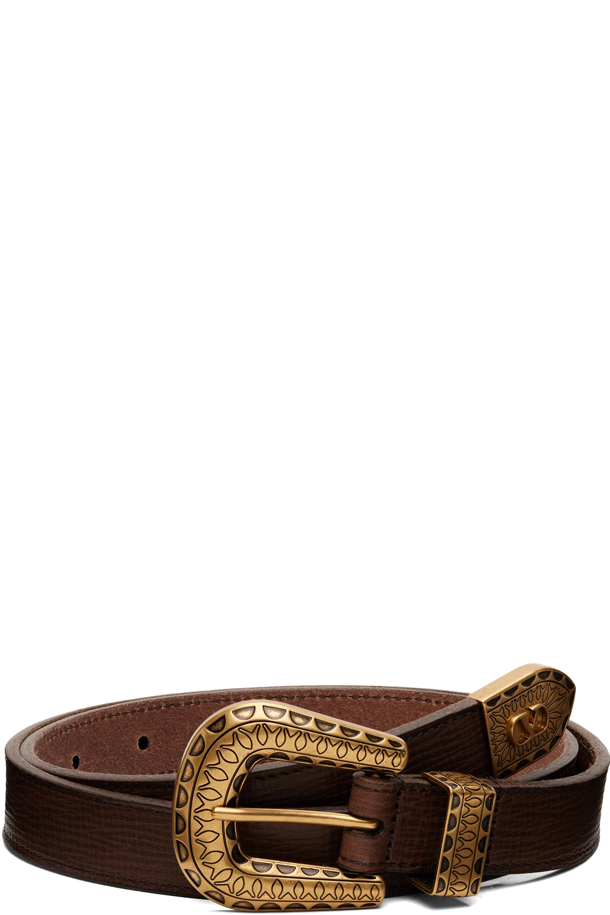 Brown VLogo Signature Calfskin Belt
