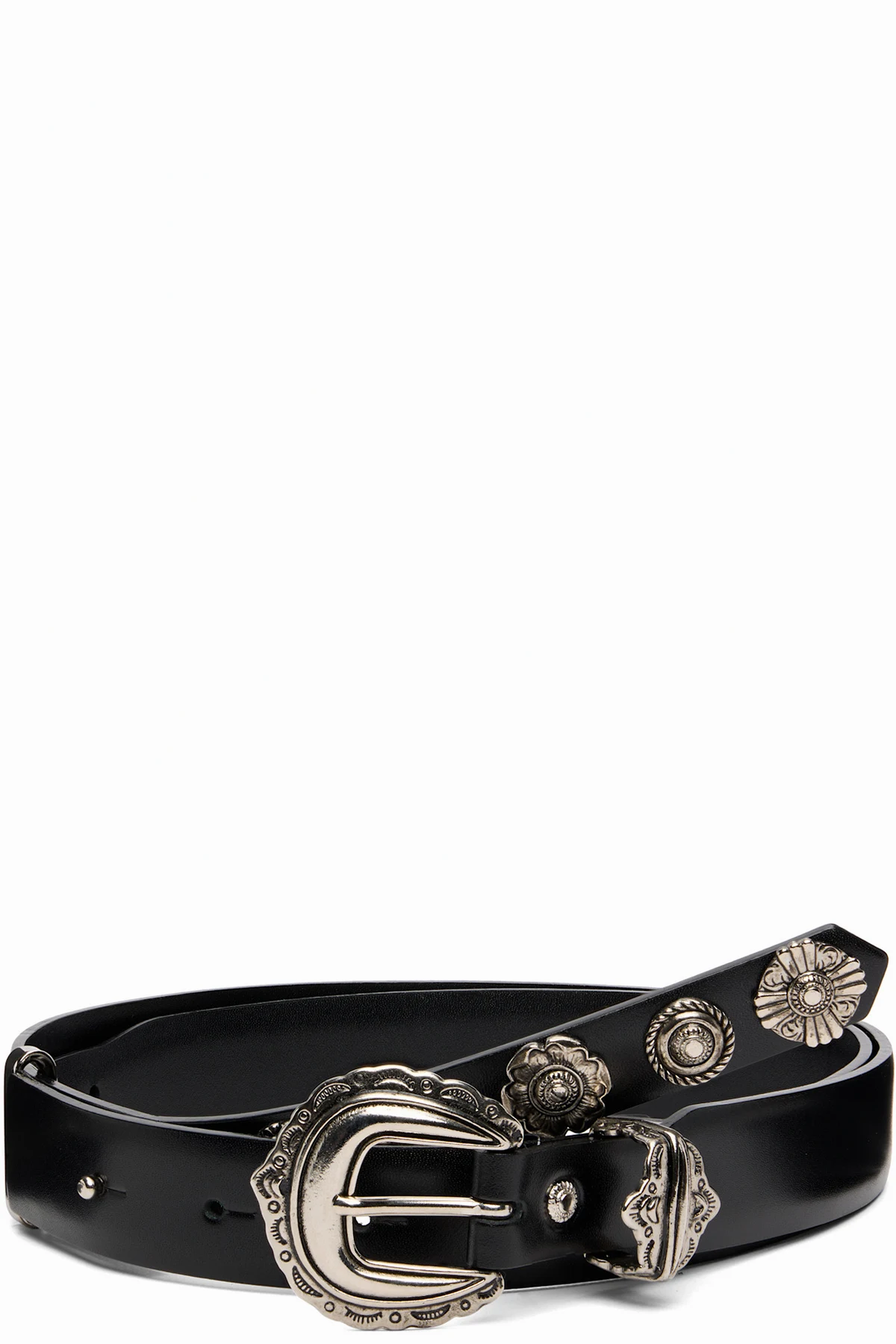 Black Leather Motif Belt