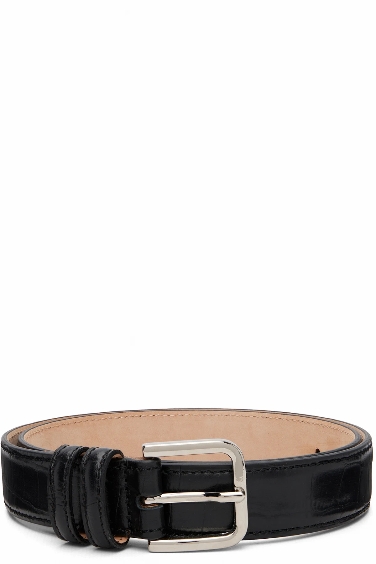 Black Classic Crocodile Belt