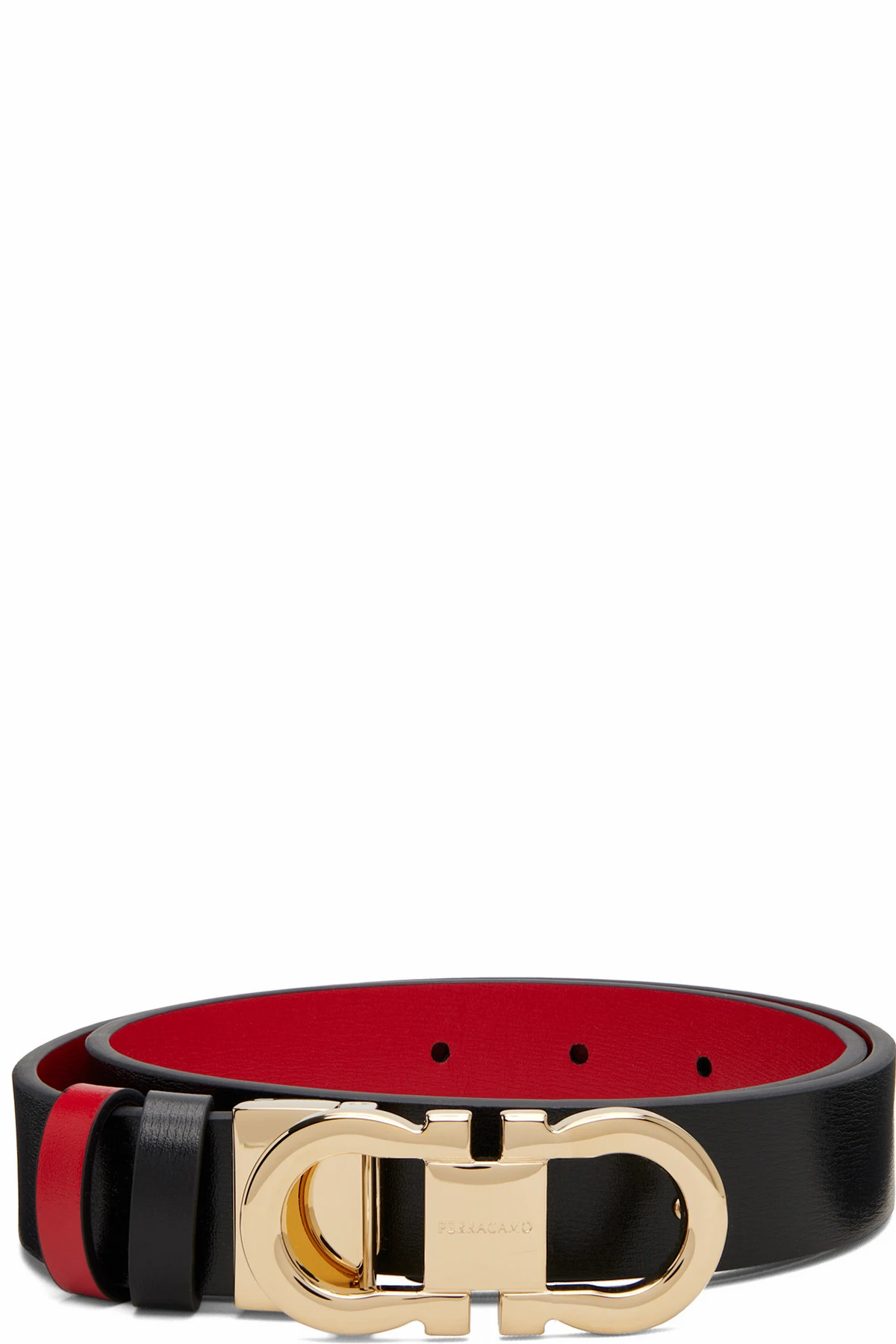 Black Adjustable Gancini Reversible Belt