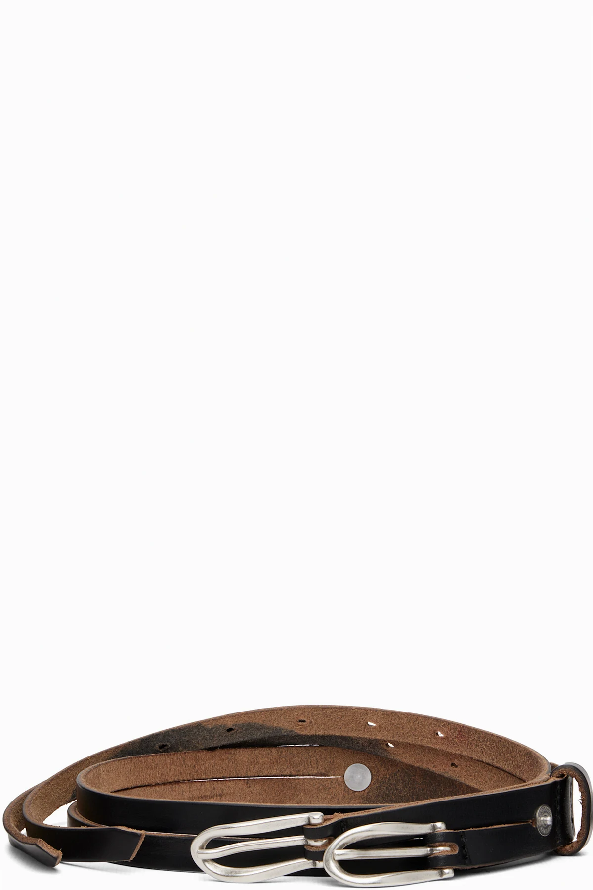 Black Twin Tongue Belt