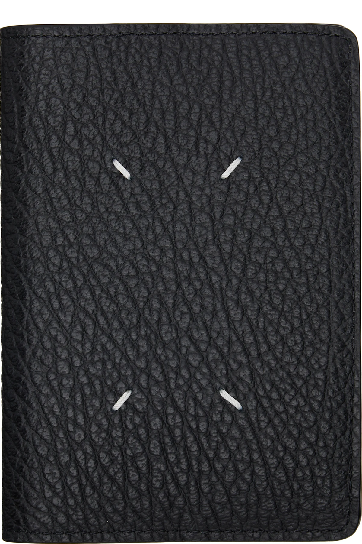 Black Four Stitches Passport Holder