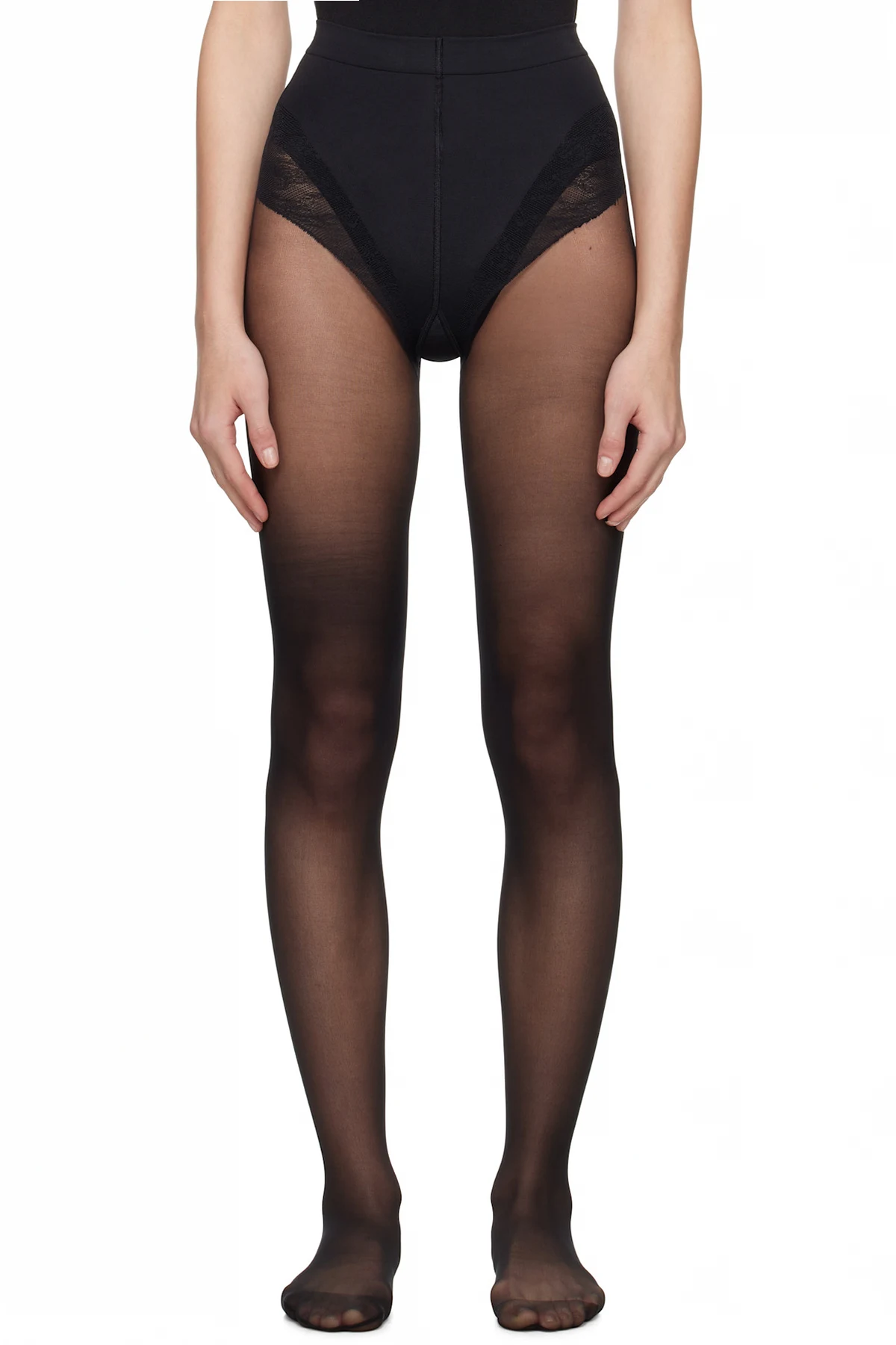 Black Tummy 20 Control Top Tights