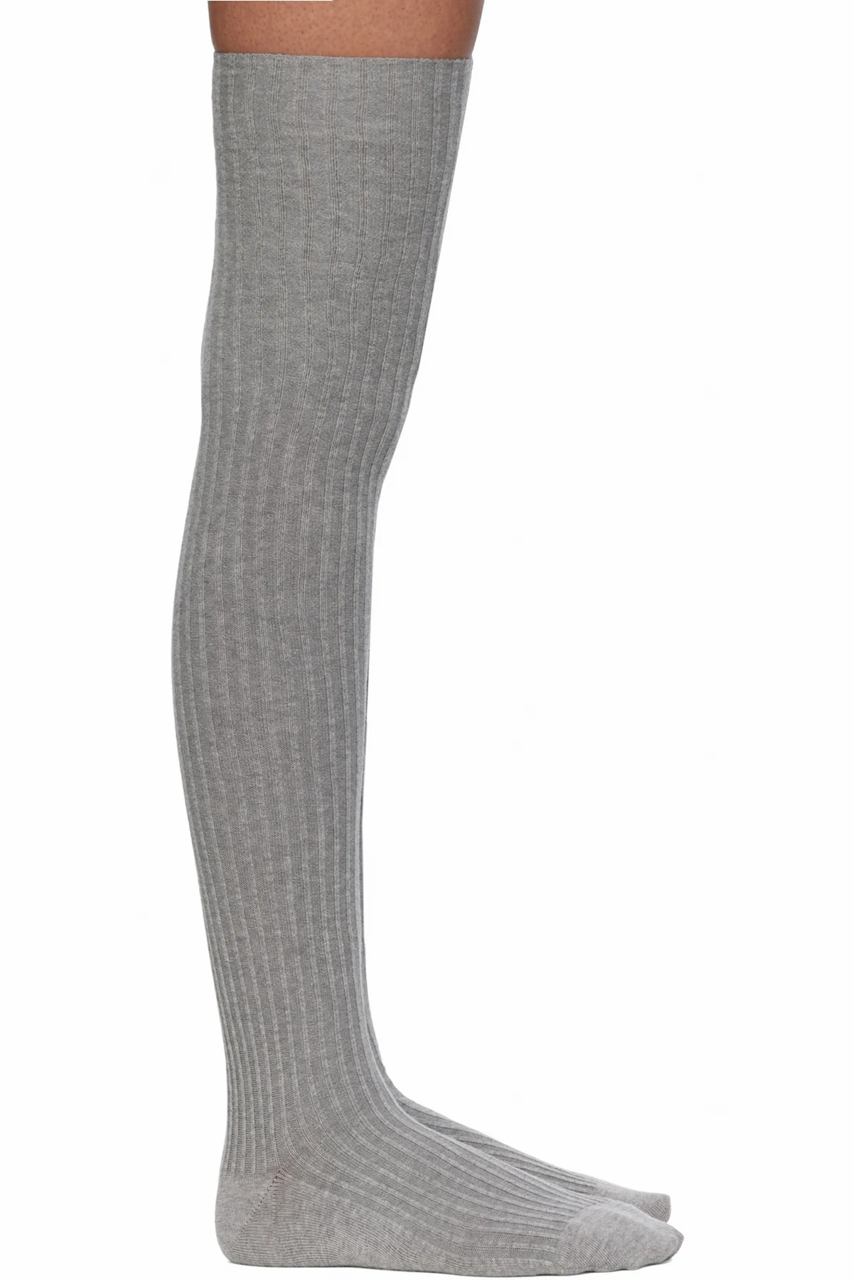 Two-Pack Black & Gray Overknee Socks