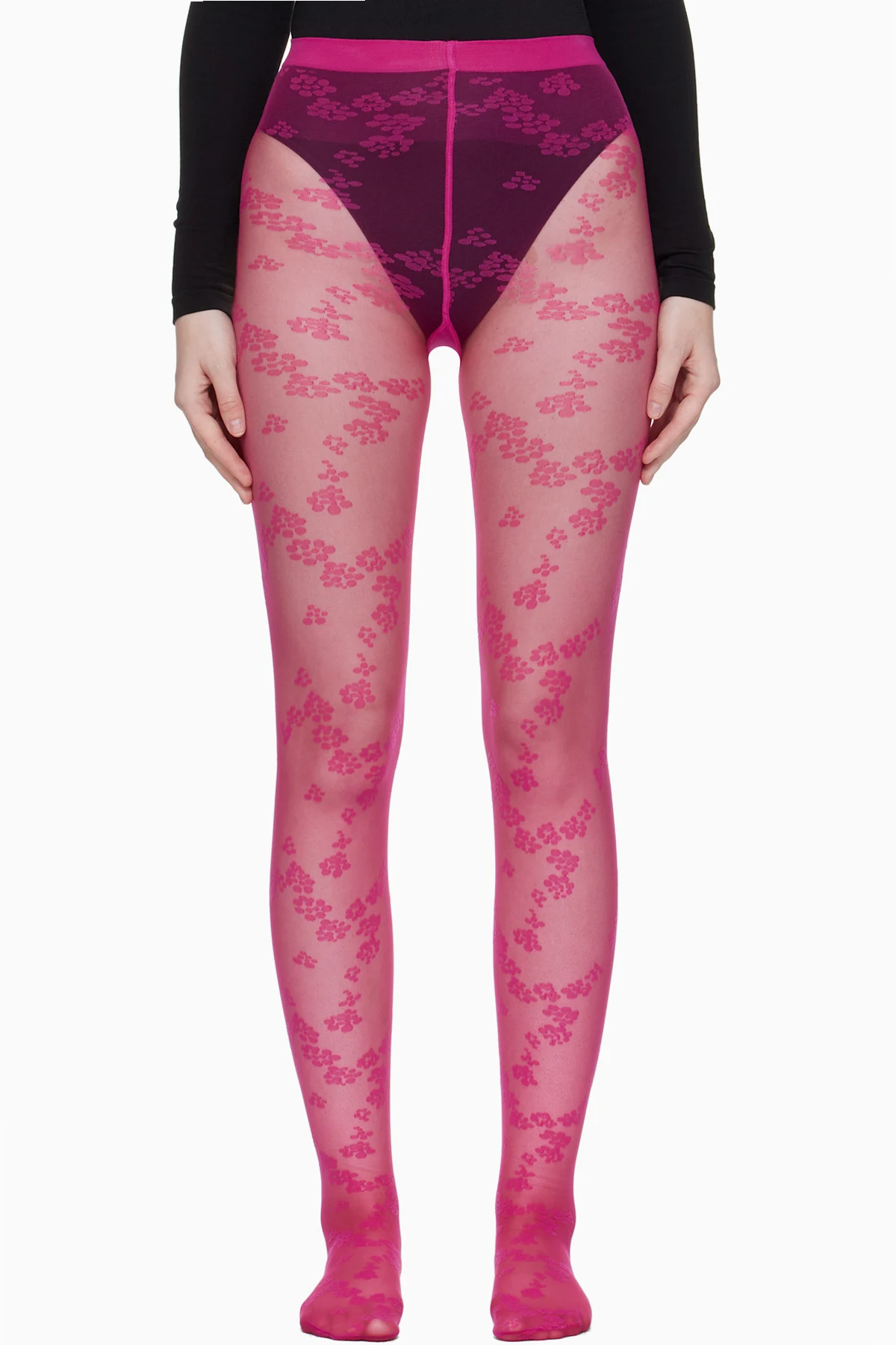 Pink Floret Tights