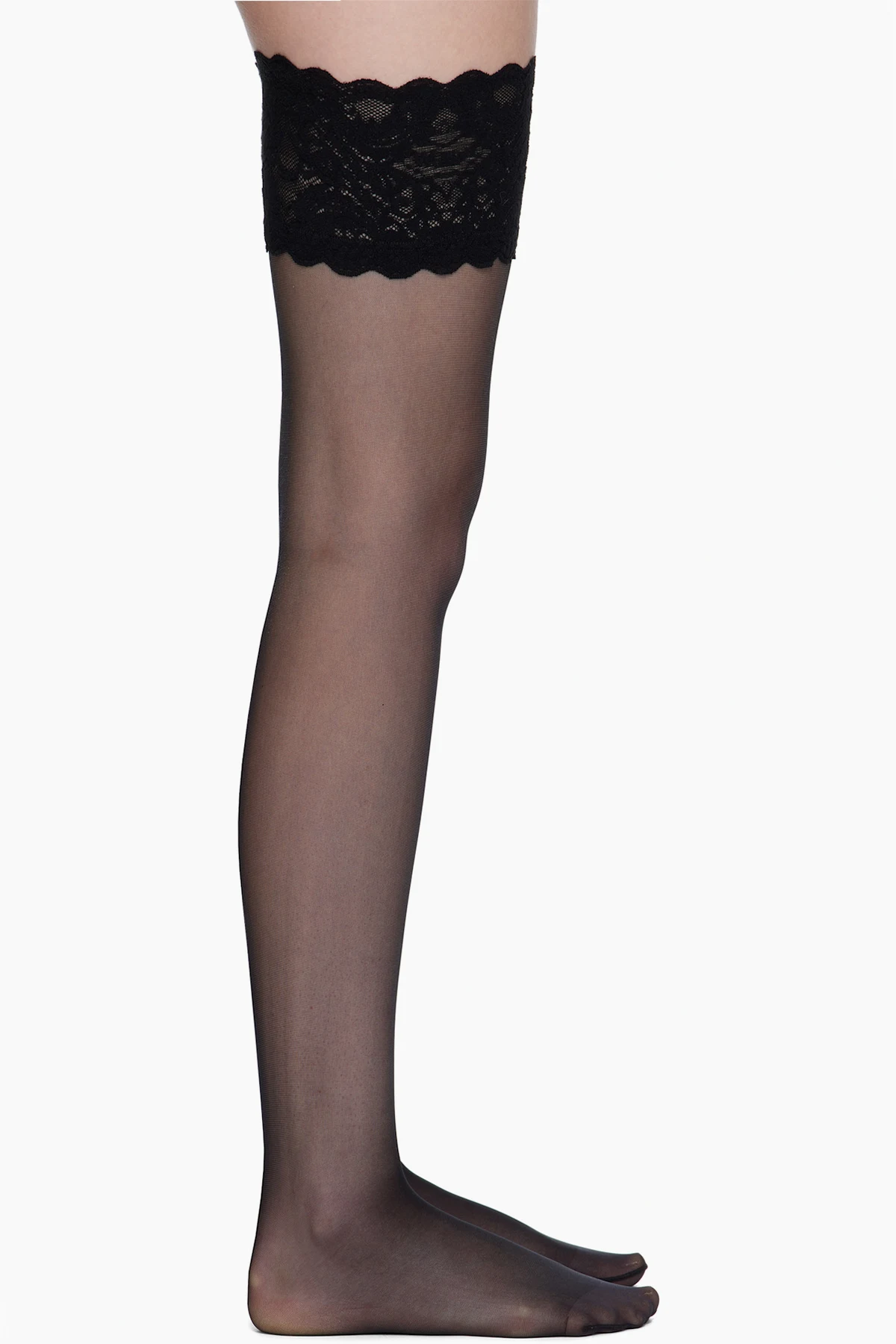 Black Satin Touch 20 Stay-Up Socks