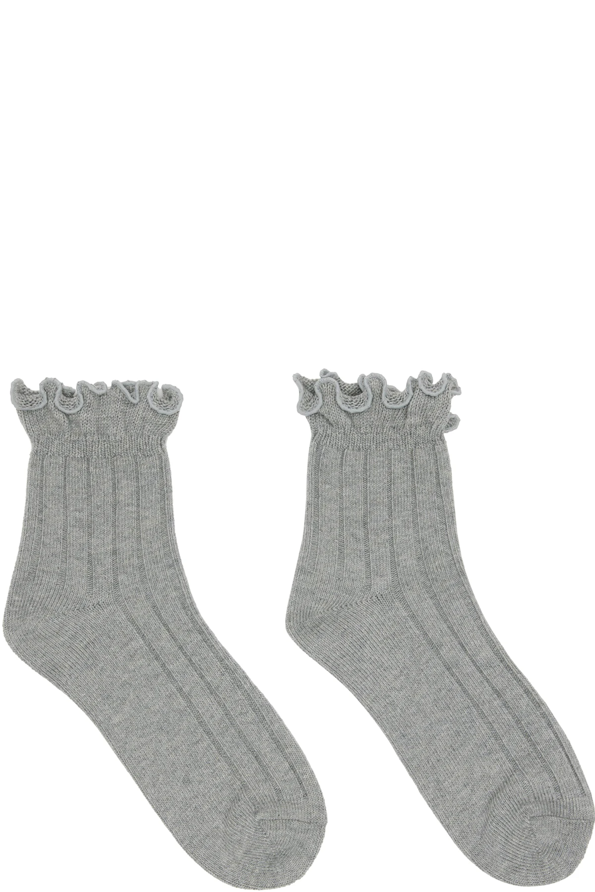 Gray Ruffle Socks