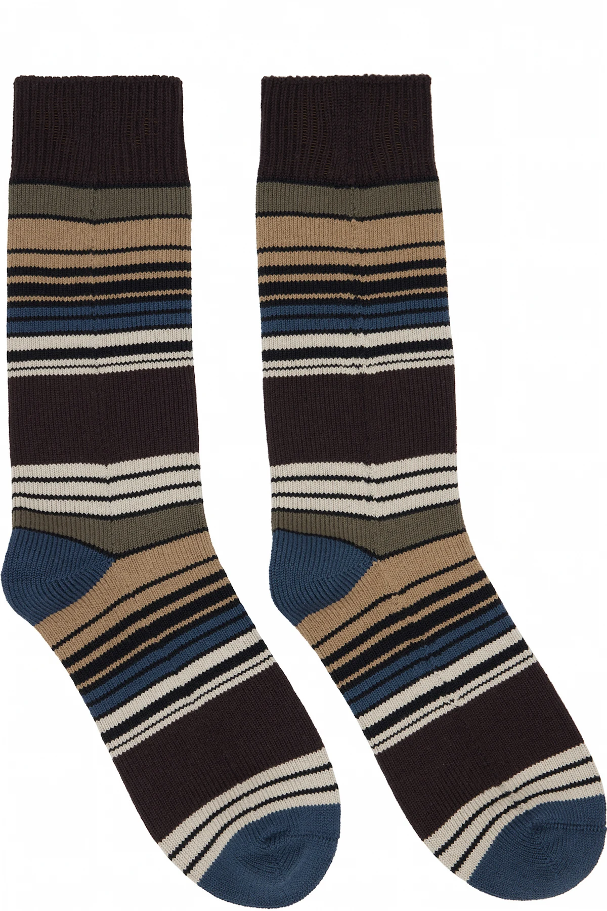Brown Horizontal Stripe Socks