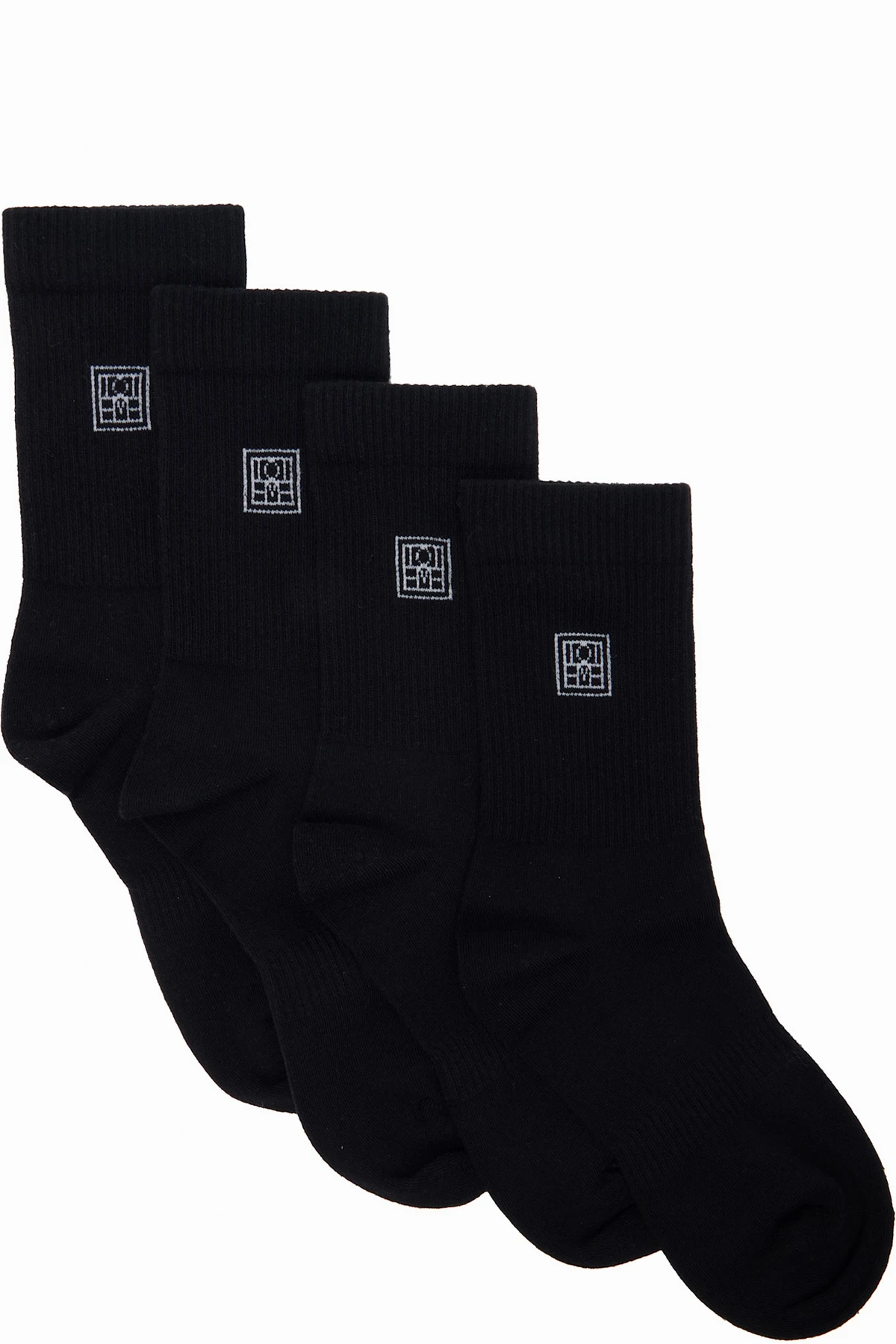 Two-Pack Black Monogram Socks