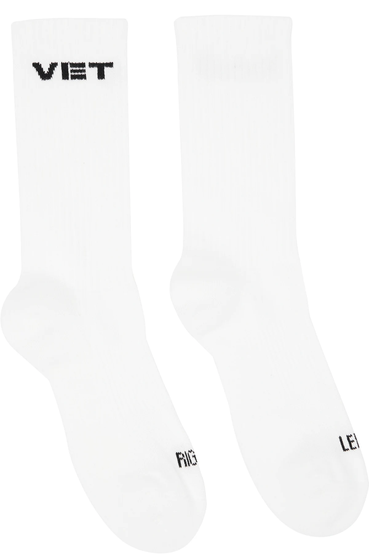 Two-Pack White 'VET' Socks