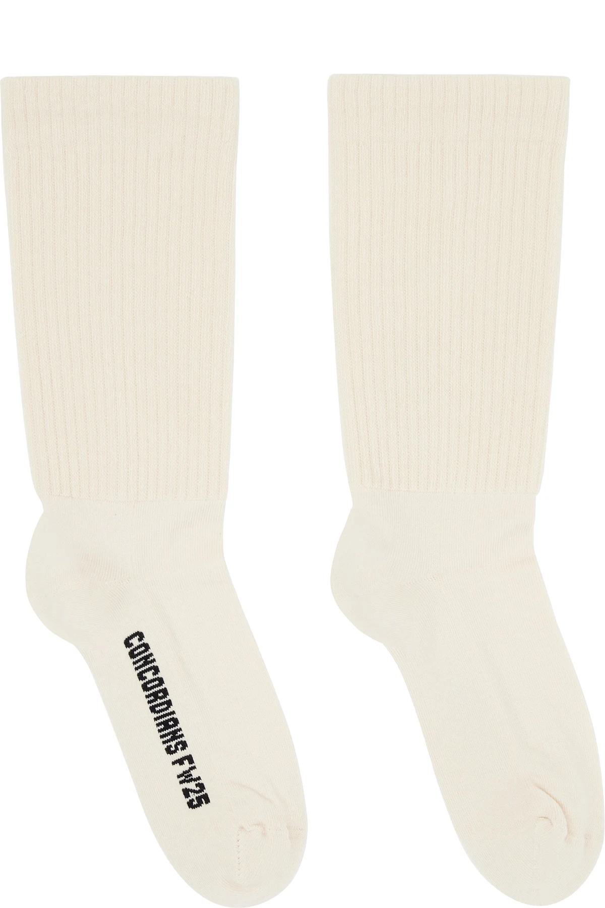 Off-White Knit Mid-Calf Socks