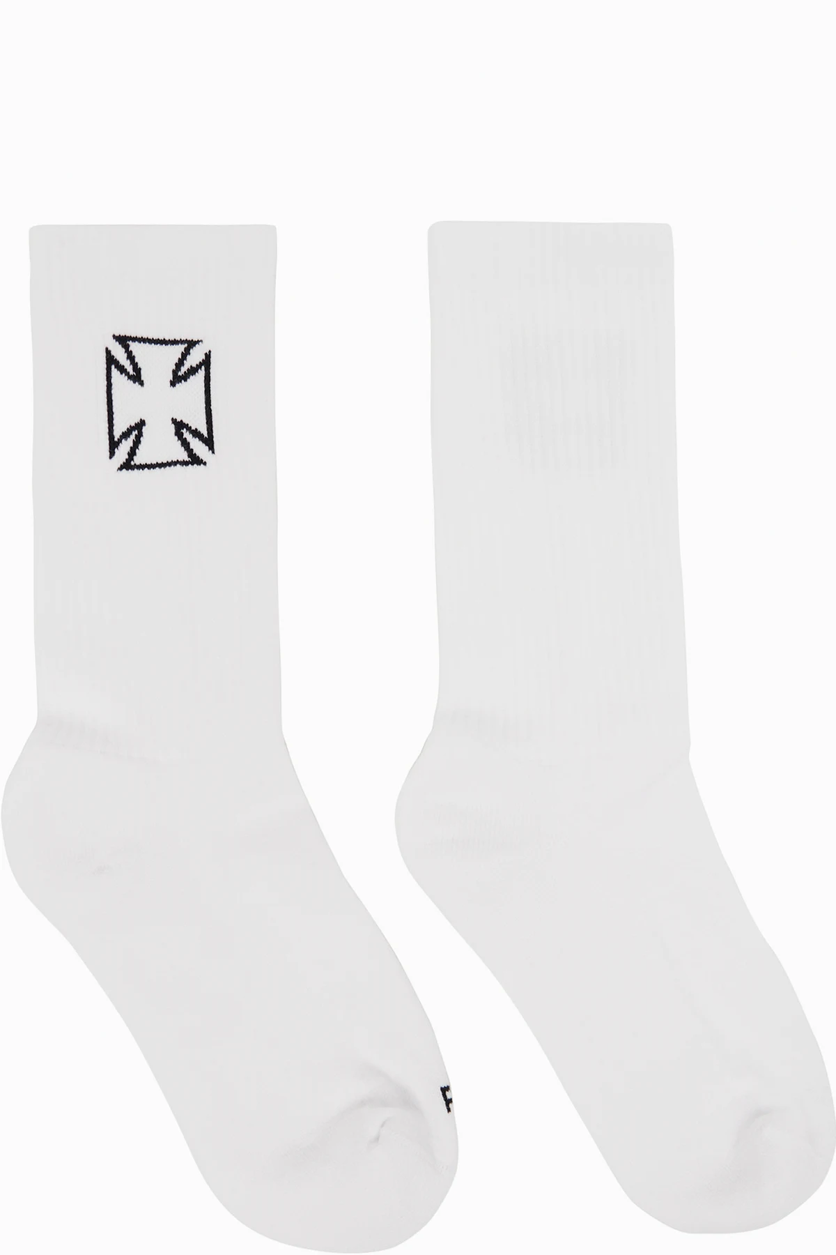 White Biker Cross Socks