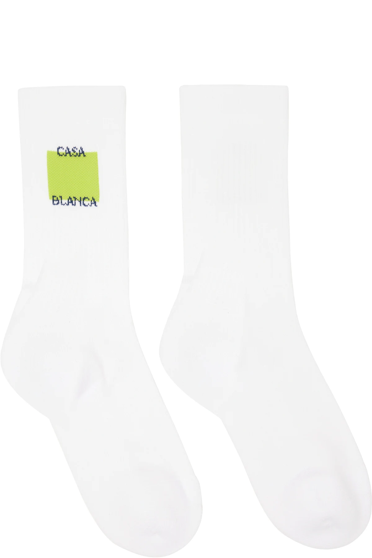 White Acid Lime Logo Square Socks