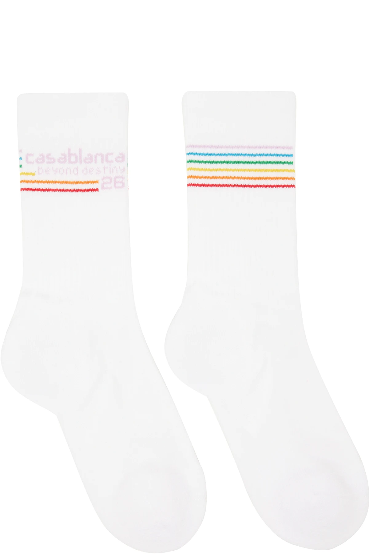 White Beyond Destiny Stripe Socks