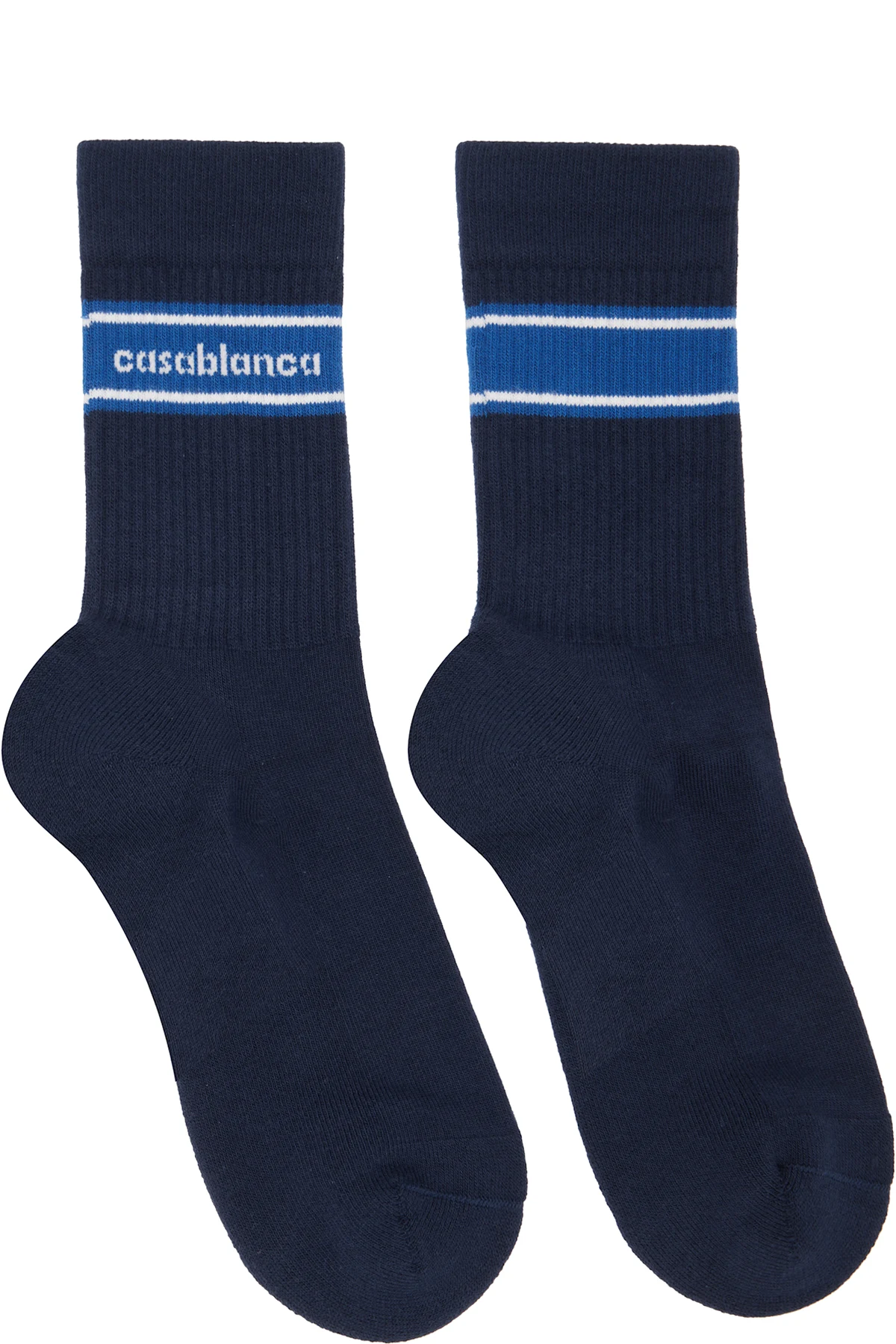 Navy Sporty Stripe Socks