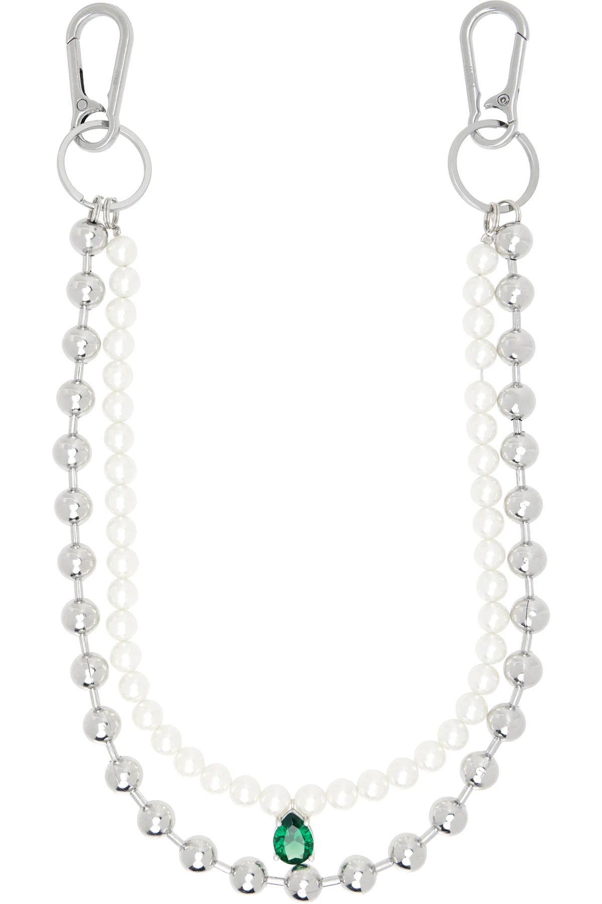 Silver 'The Ball Pearl Wallet' Keychain