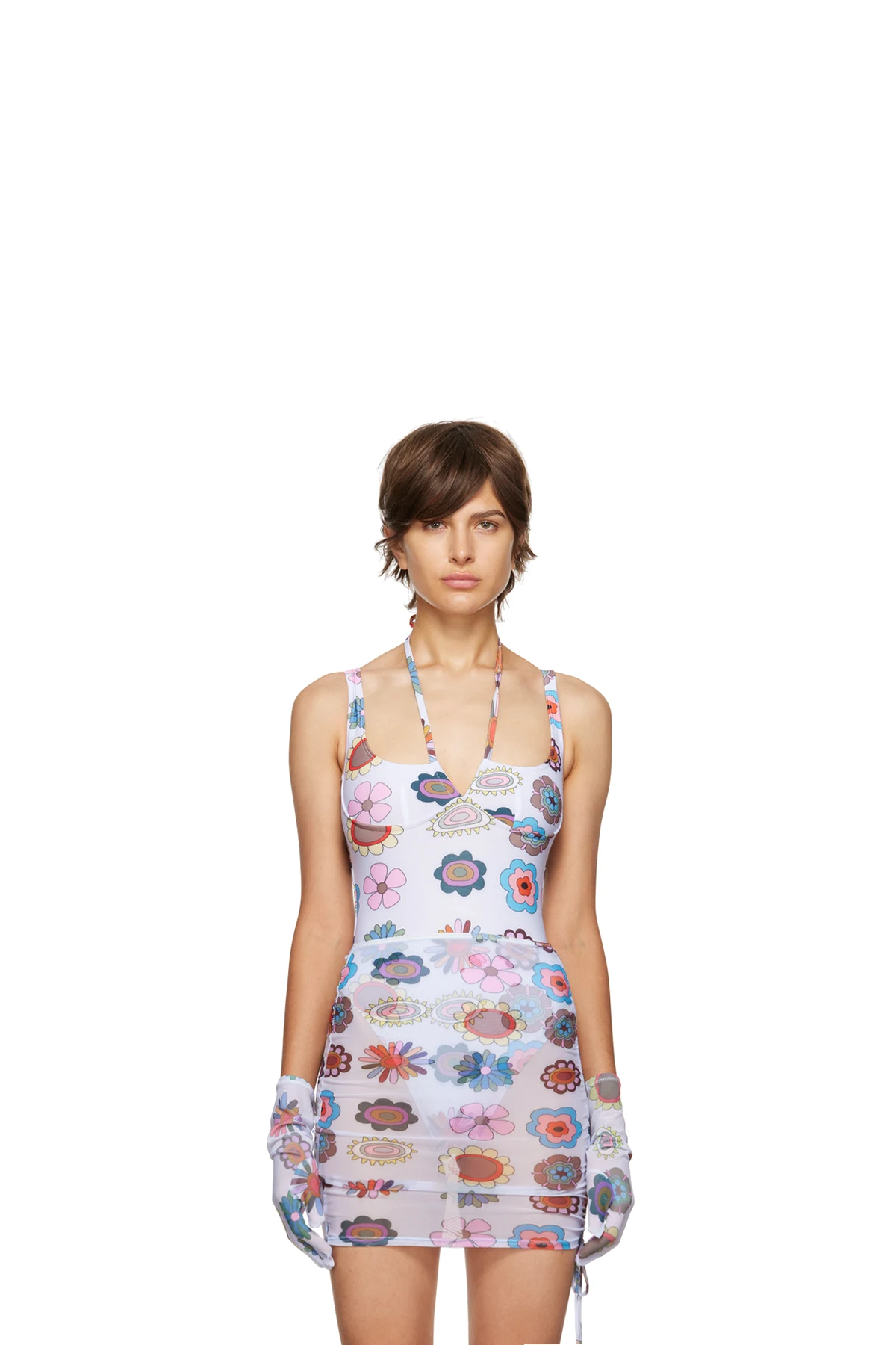 SSENSE Exclusive Psychedelic Daisies Gloves