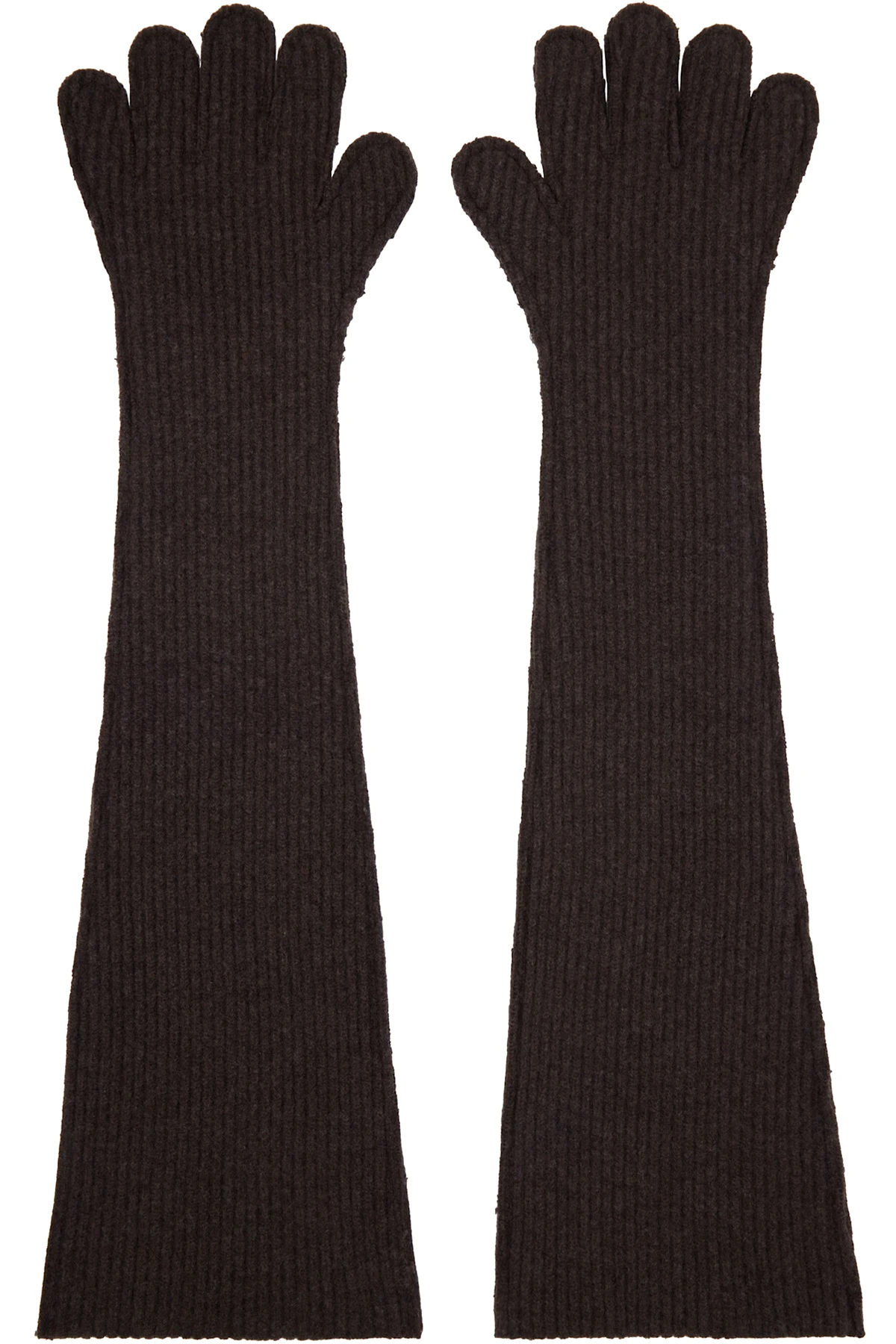 Brown Oversized Wool Gloves