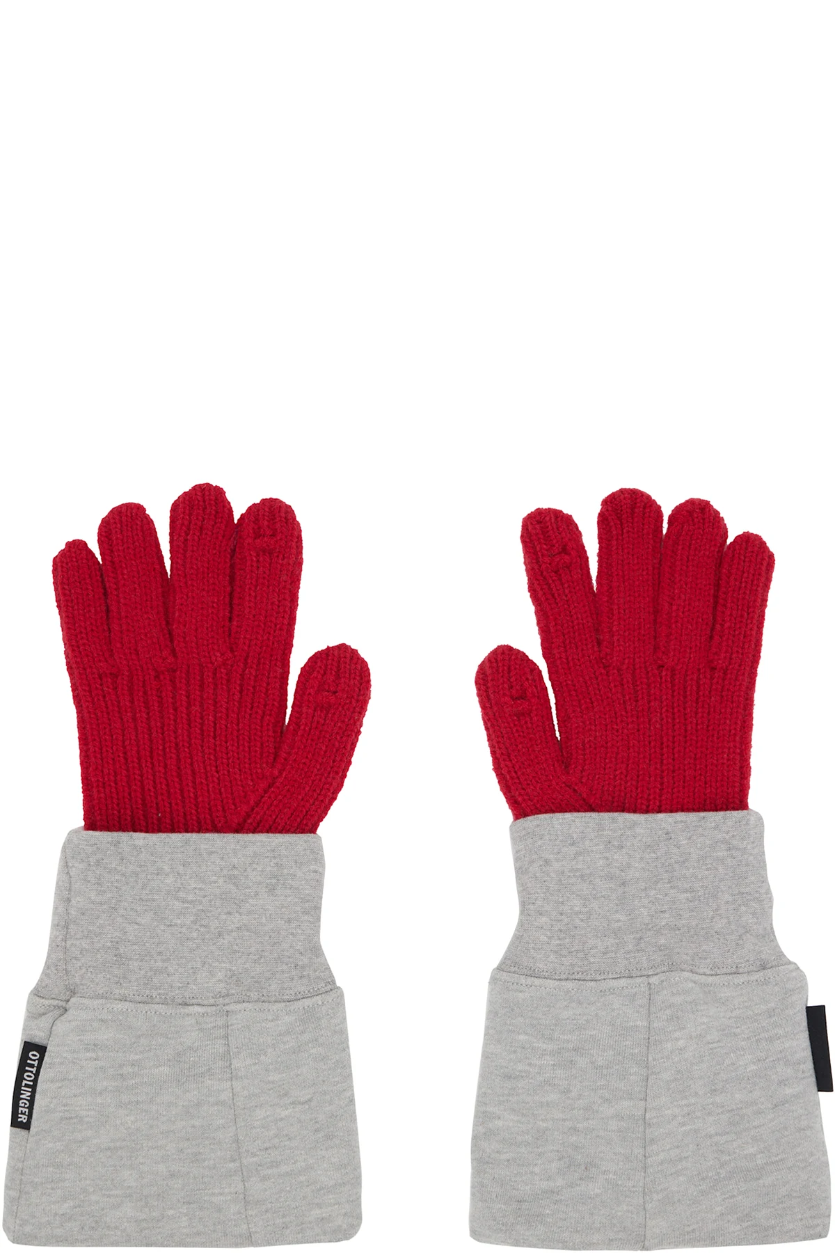 Red & Gray Deconstructed Sleeve Glove