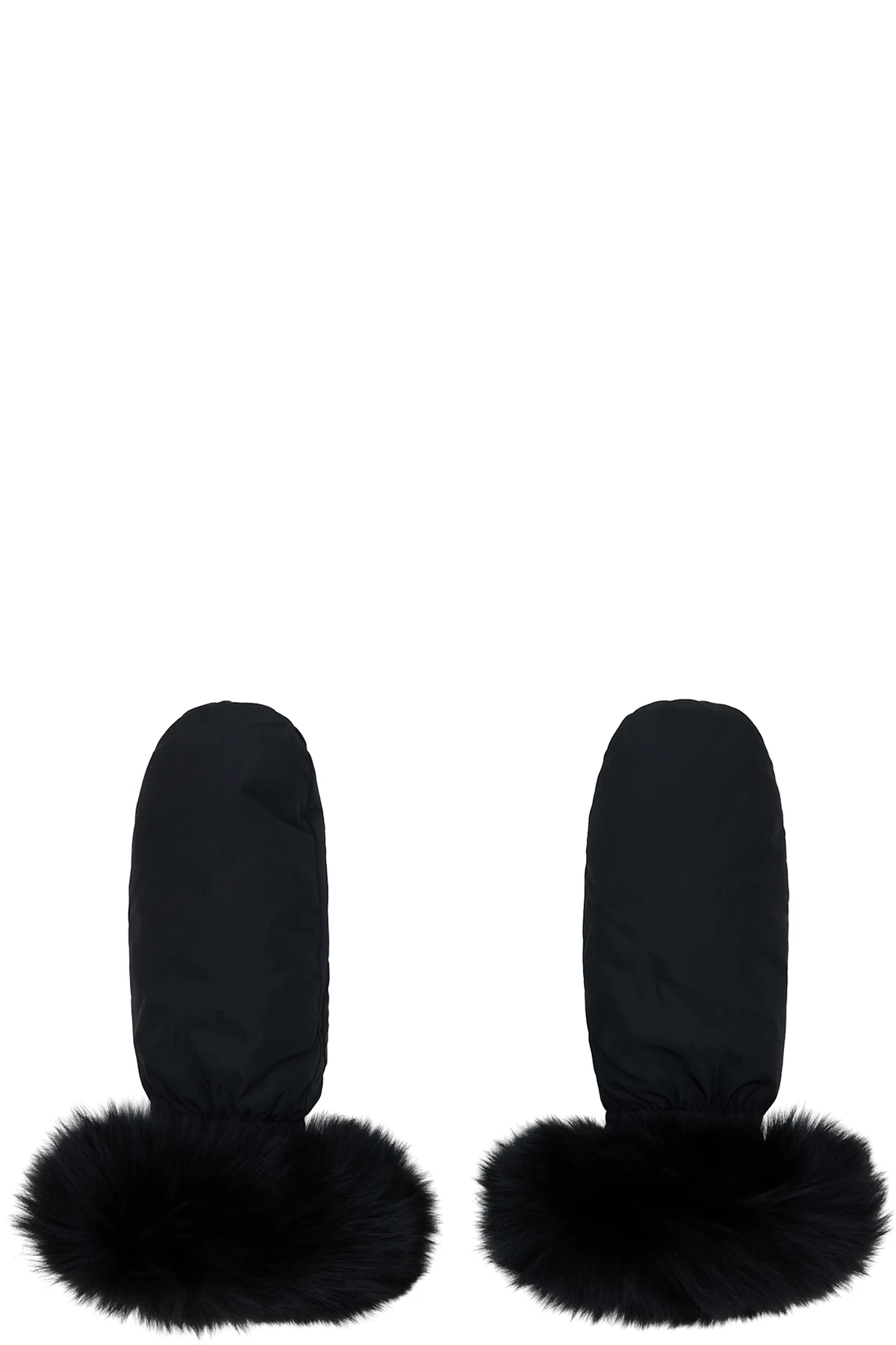 Black Fox Fur & Down Mittens