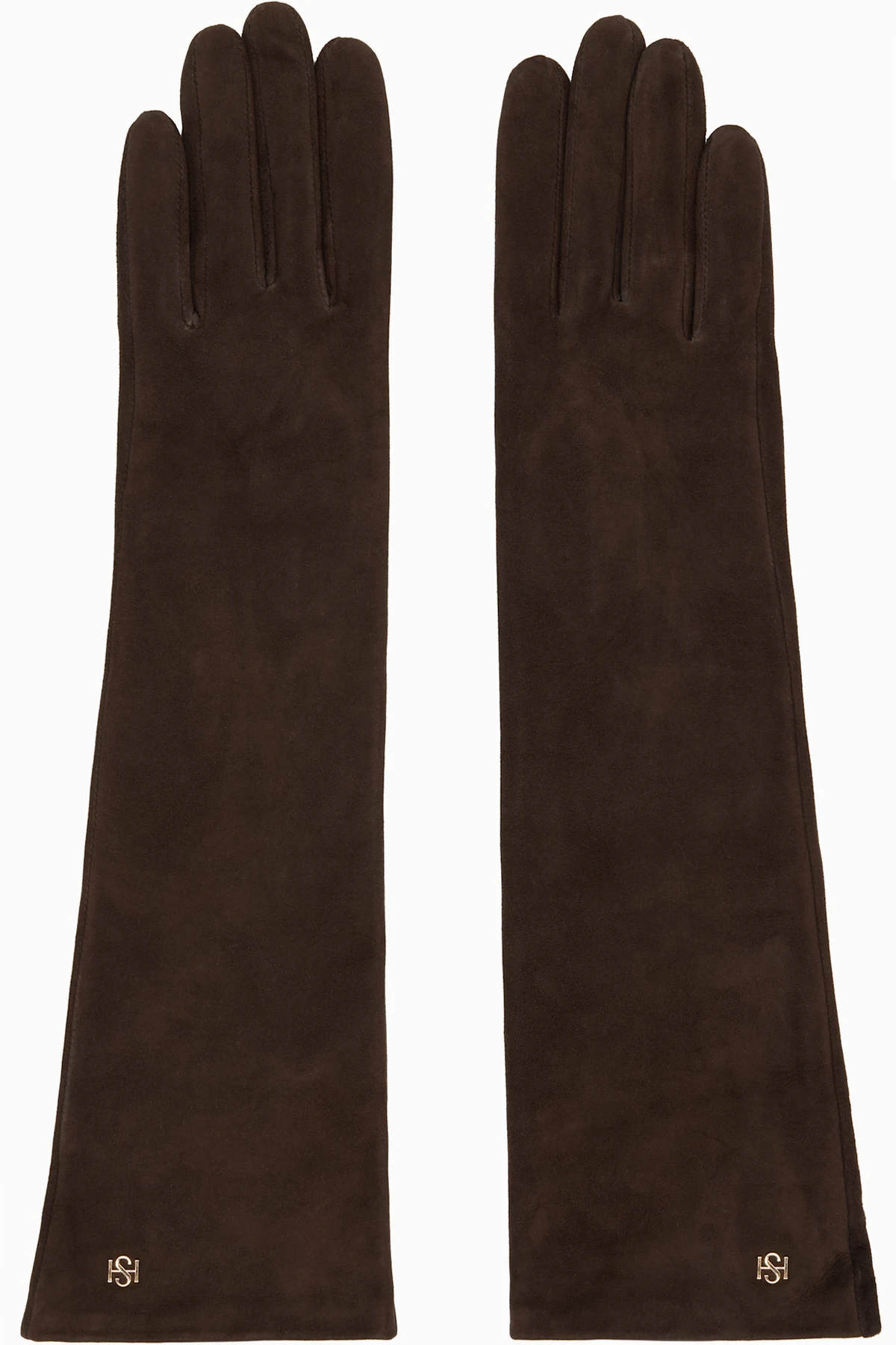Brown Essentials Long Suede Gloves