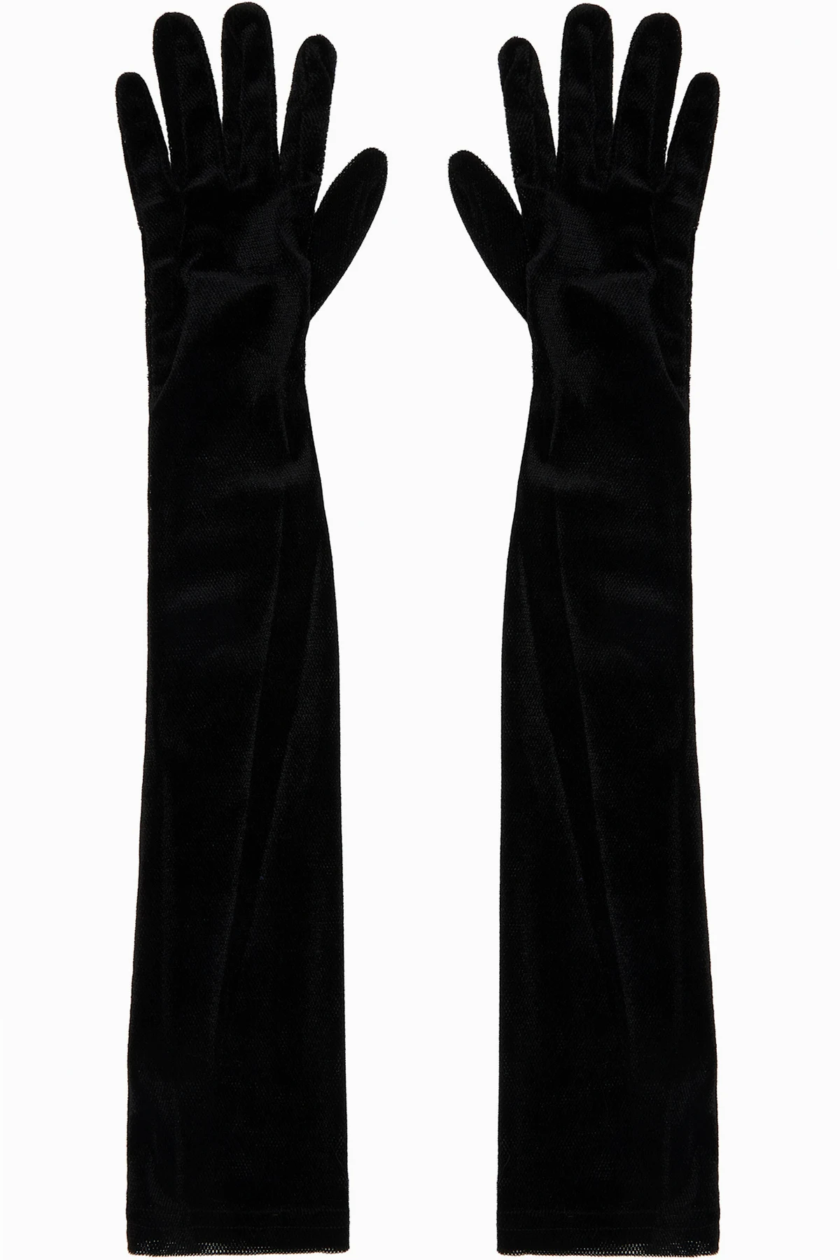 Black Velvet Mesh Gloves