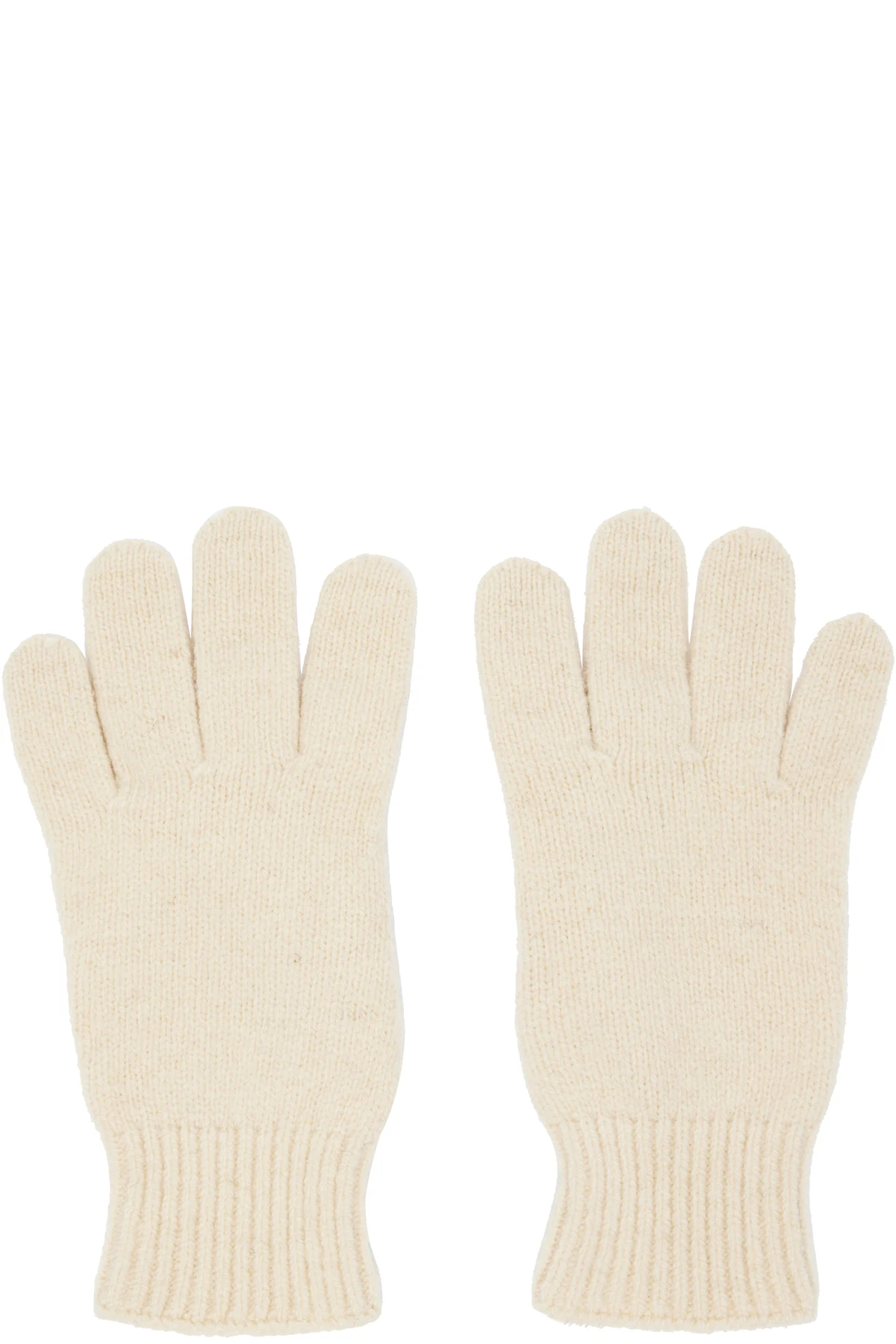 Off-White Ribbed Gloves