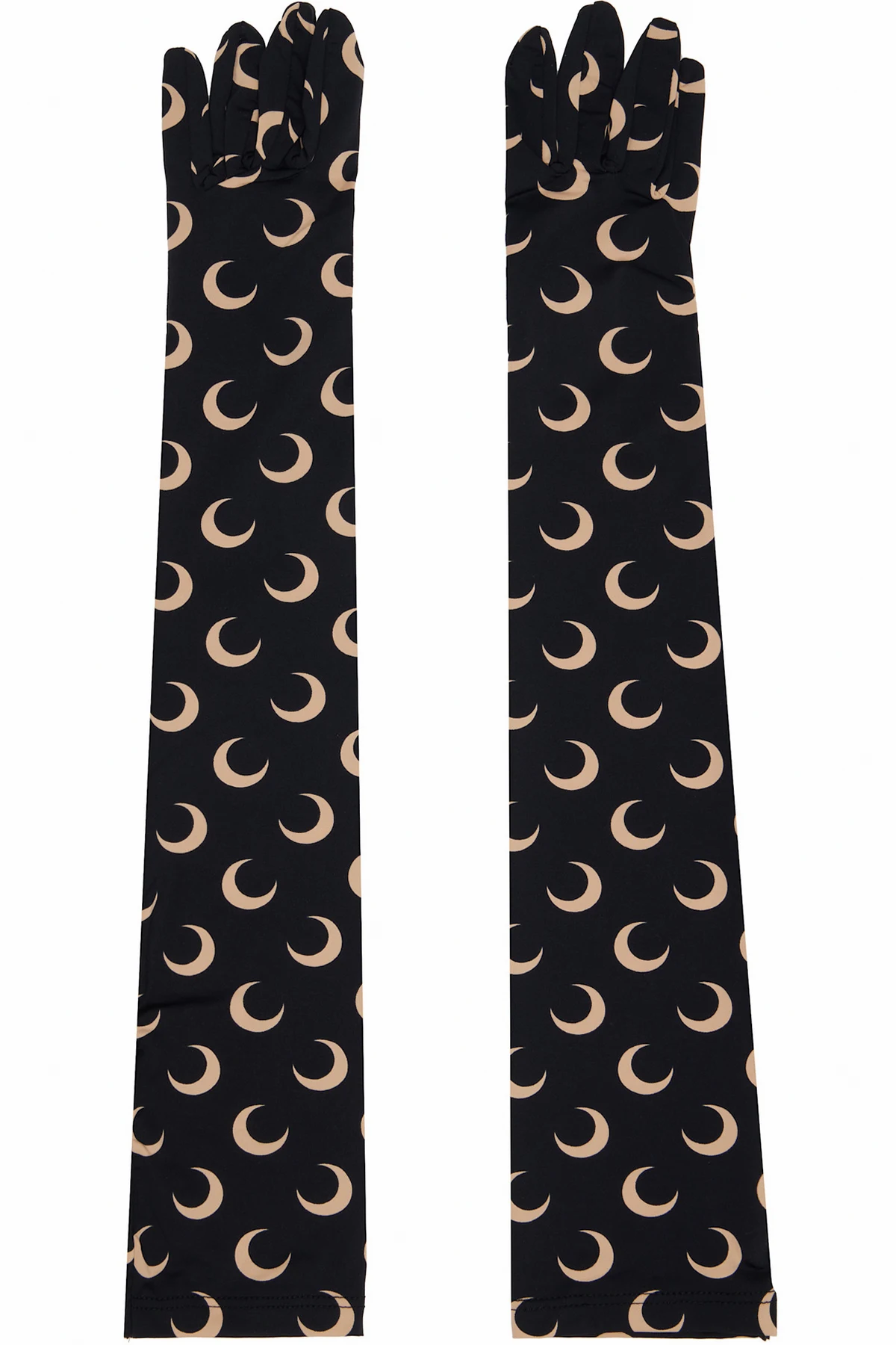 Black Recycled Moon Jersey Long Gloves