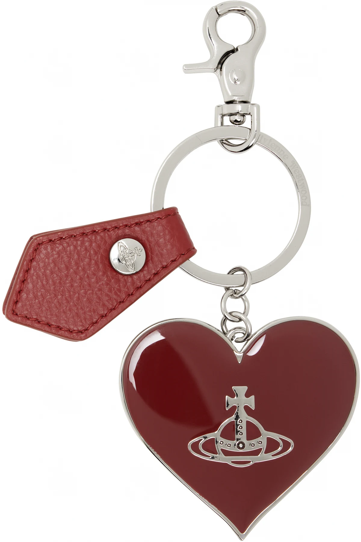 Red Mirror Heart Orb Keychain