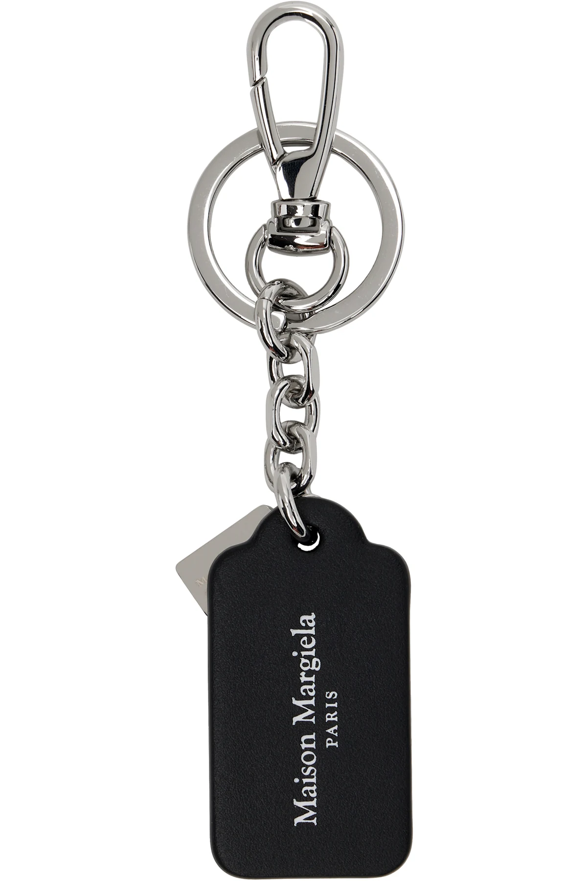 Black & Silver Four Stitches Tag Keychain