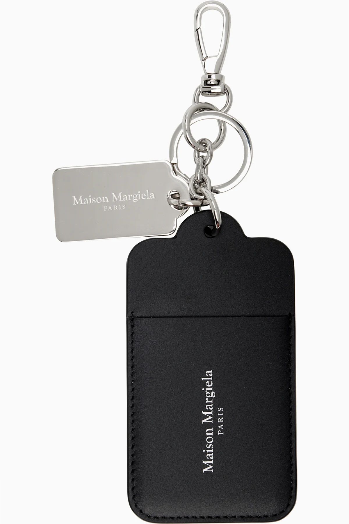 Black & Silver Double Tag Card Holder Big Keychain
