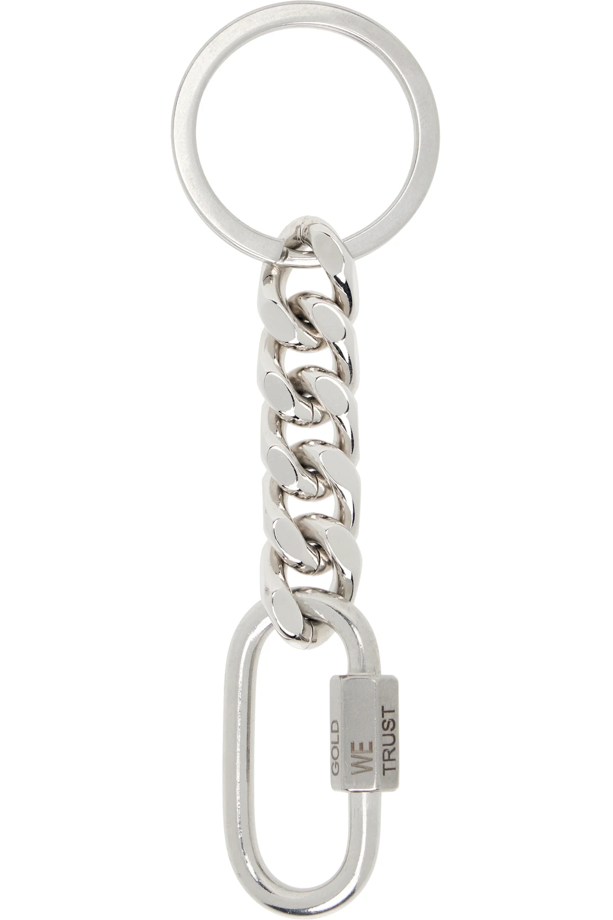 Silver Curb Chain Keychain