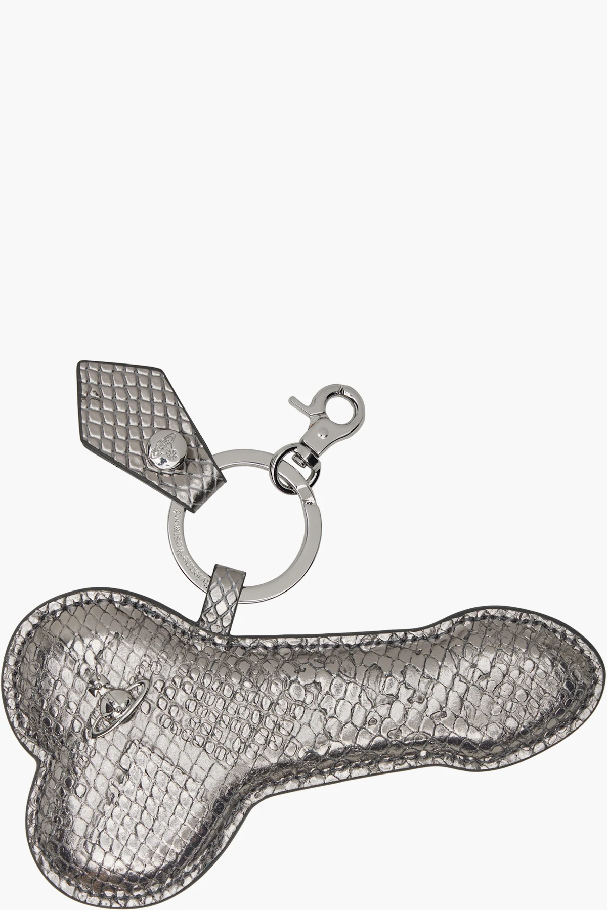 Silver Snake Embossed 'Penis' Keychain